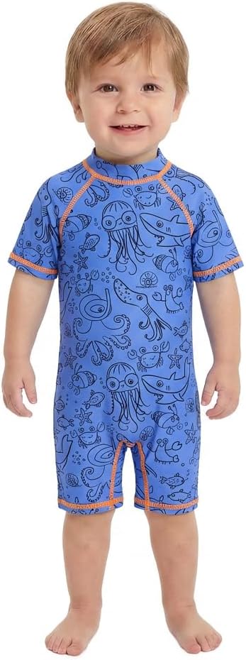 Thumbnail 1 de BONVERANO Badeanzug für Baby/Junge mit UV-Schutz 50+, Reißverschluss, Marine Blau – Größe 2–3 Jahre