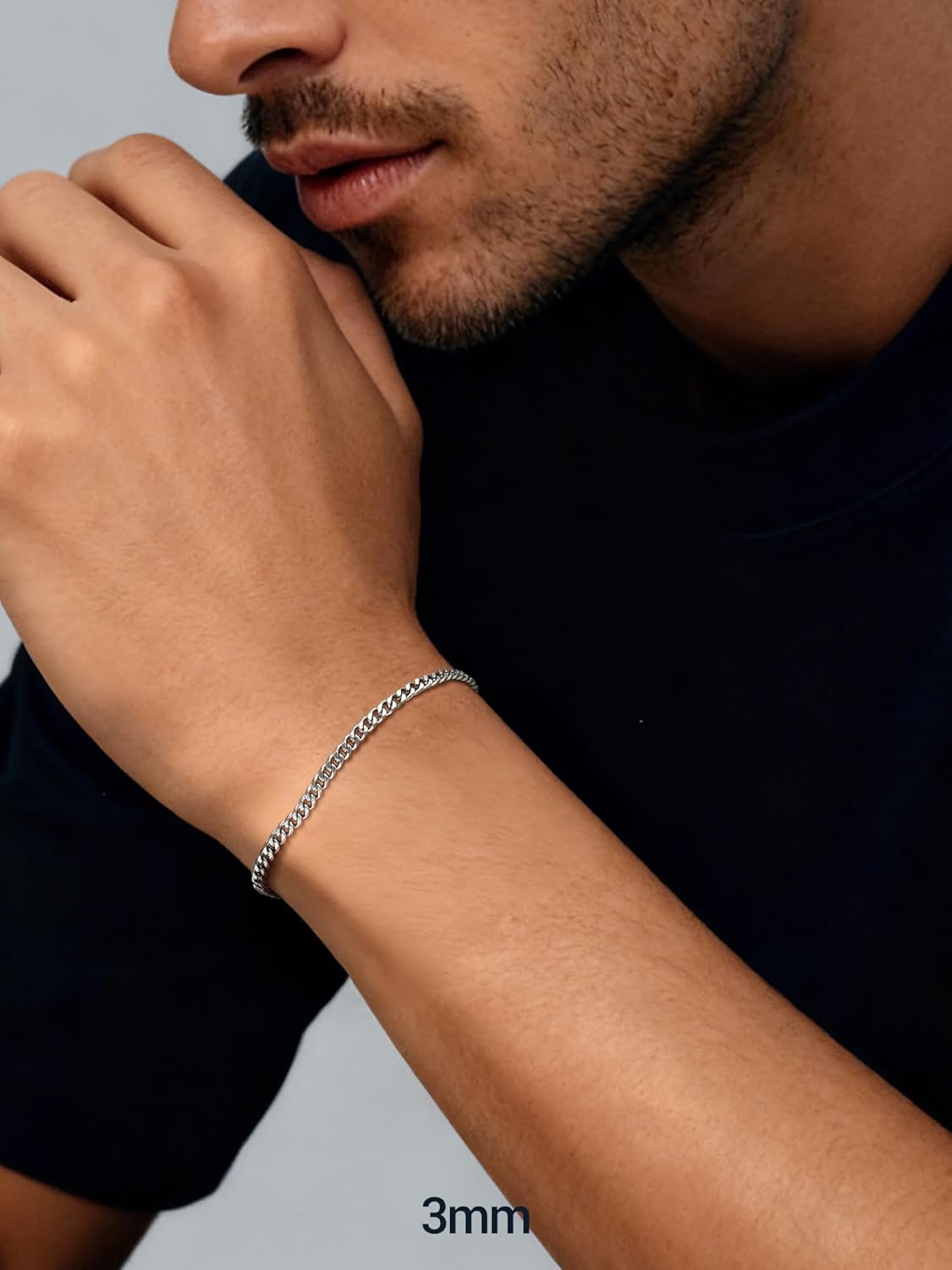 Thumbnail 3 de Bracelet gourmette PROSTEEL en maillons cubains (acier inox 316L ou plaqué or/noir) — largeurs 3,5 à 12 mm