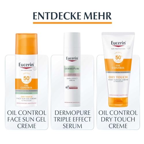 Detalle 2 de Eucerin Oil Control Sun Face Gel-Cream LSF 30 (50 ml) – Parfümfrei für empfindliche, fettige und akneneigende Haut
