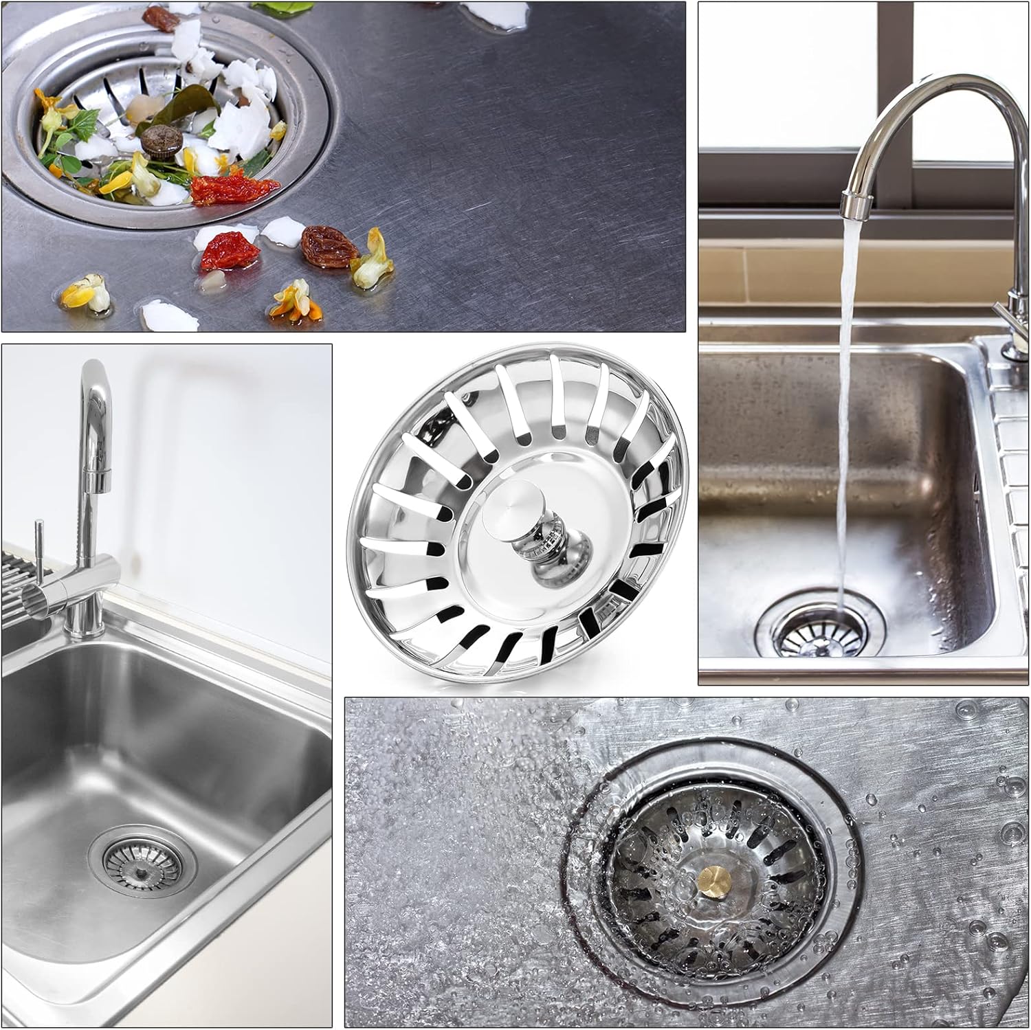 Thumbnail 4 de Stainless steel sink strainer plug, 80mm