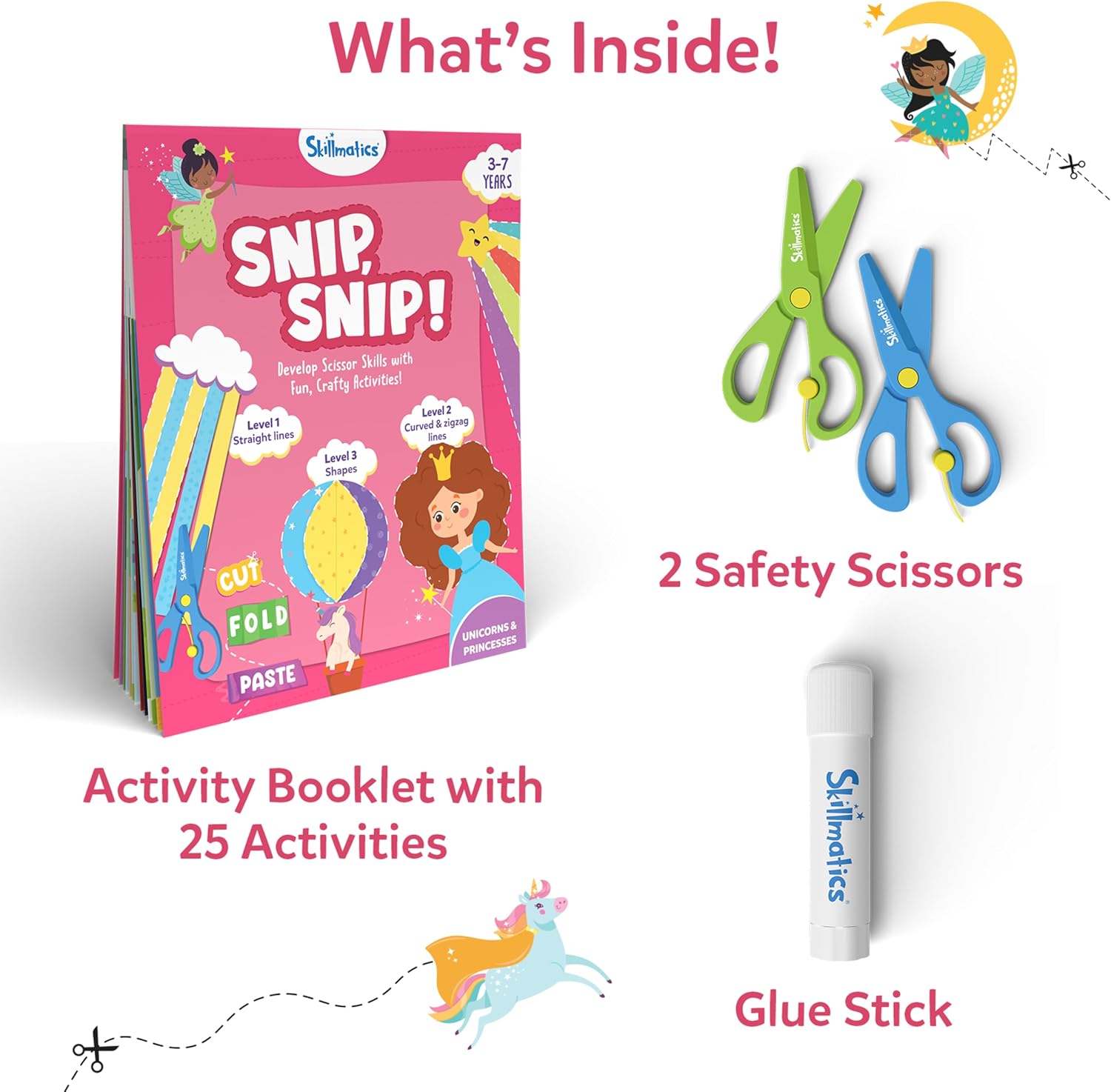 Detalle 2 de Skillmatics Snip Snip Unicorn scissors 2 pack