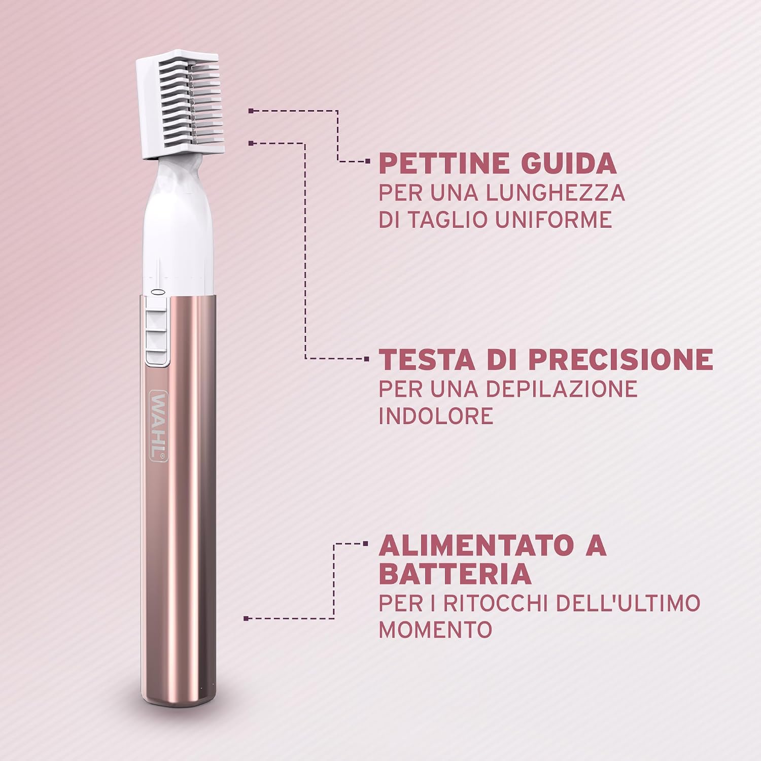 Detalle 2 de WAHL Ladies Precision Eyebrow Shaper: rifinitore da donna, testina lavabile e design cordless