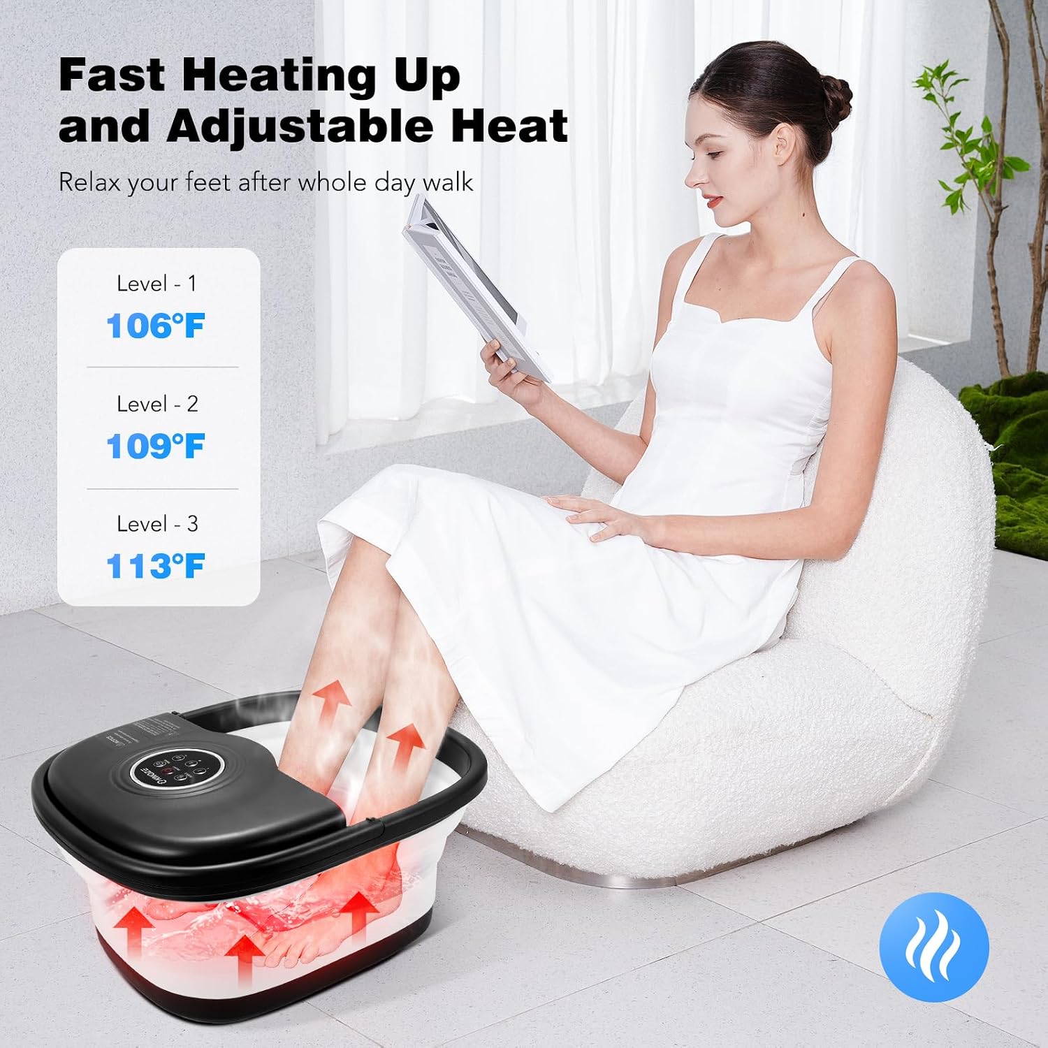 Detalle 2 de KNQZE Collapsible Foot Spa 16 Rollers