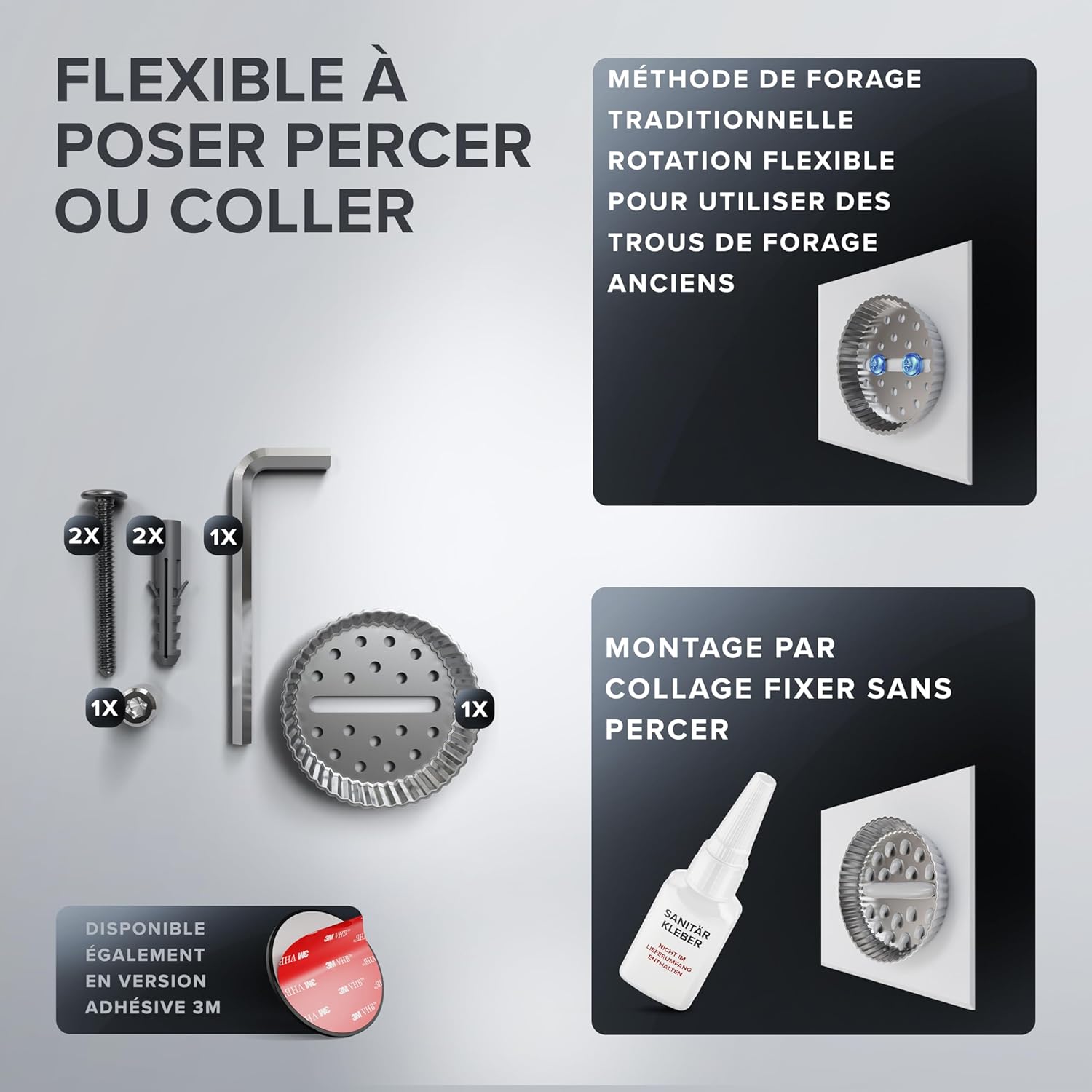 Thumbnail 4 de Ovimar Skodsbol – Porte-rouleau mural sans perçage en acier inoxydable et verre, bouton d’achat élégant