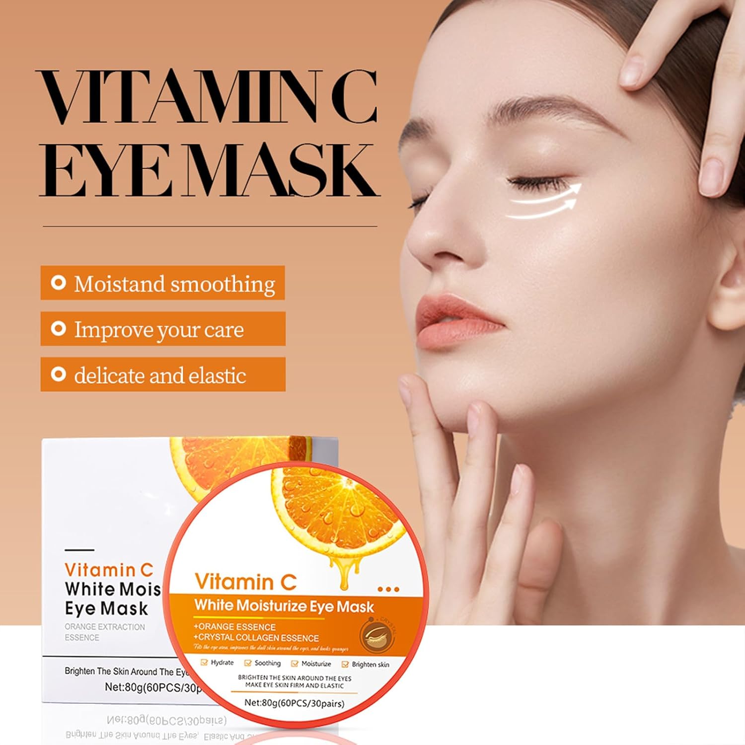 Detalle de Chenduoran oogpatches met vitamine C, collageen en hyaluronzuur, 60 stuks