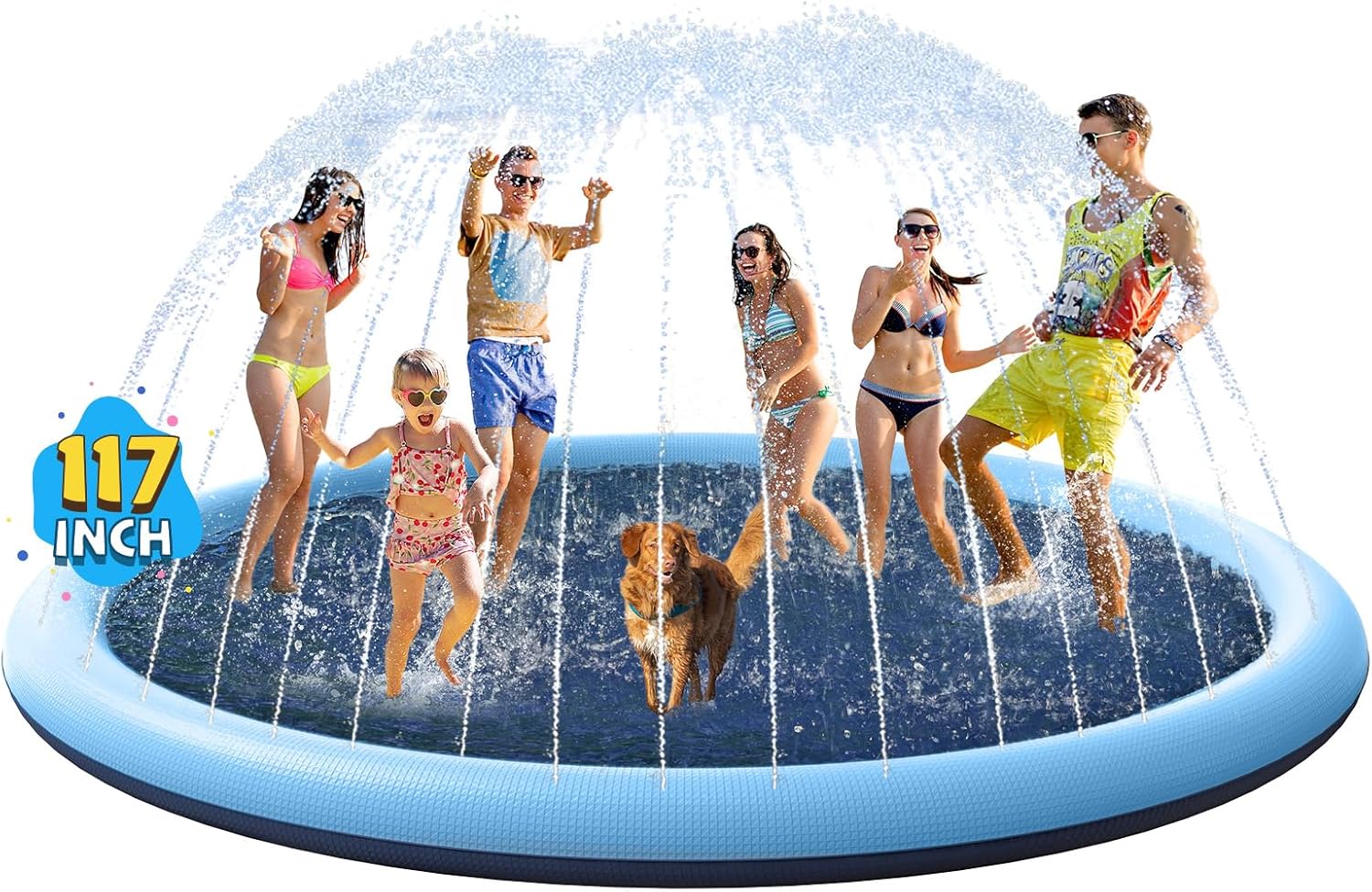 Thumbnail 5 de VISTOP Non-Slip Splash Pad for Kids and Dog (127 inch) – Thickened Water Sprinkler Play Mat