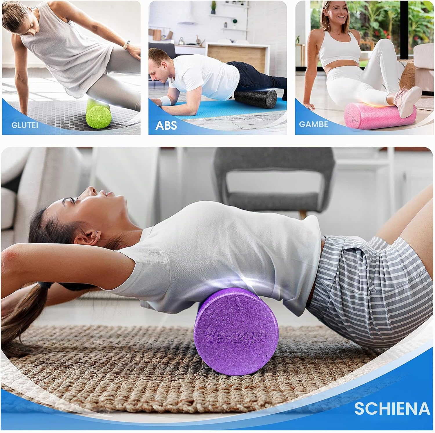 Detalle de Yes4All Foam Roller: Rullo in Schiuma EP P Ultra Leggero, disponibile in 30,5 cm | 45,7 cm | 60,9 cm | 91,4 cm