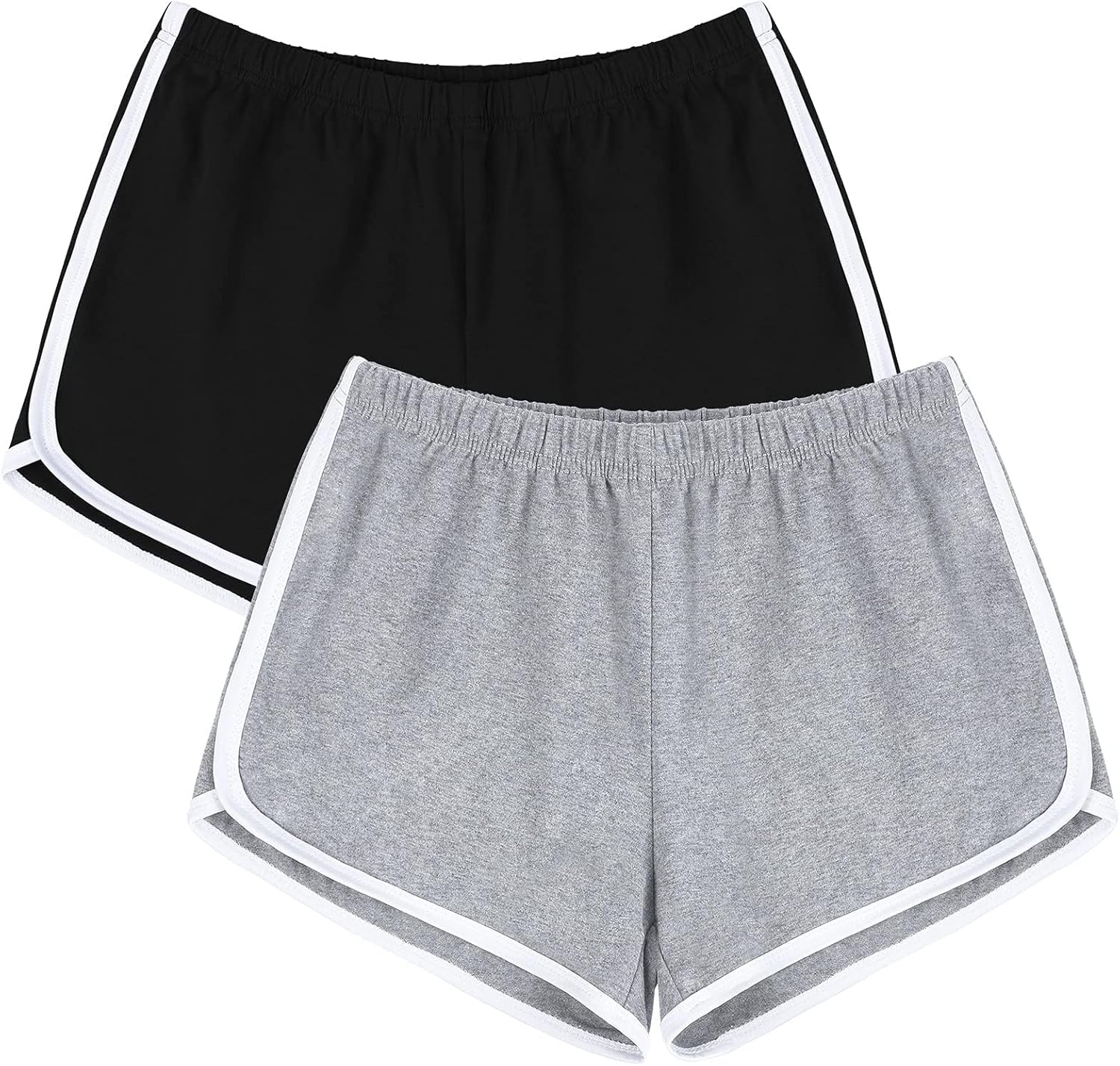 Detalle de URATOT Women’s Cotton Gym Yoga & Running Elastic Shorts (Pack of 2)