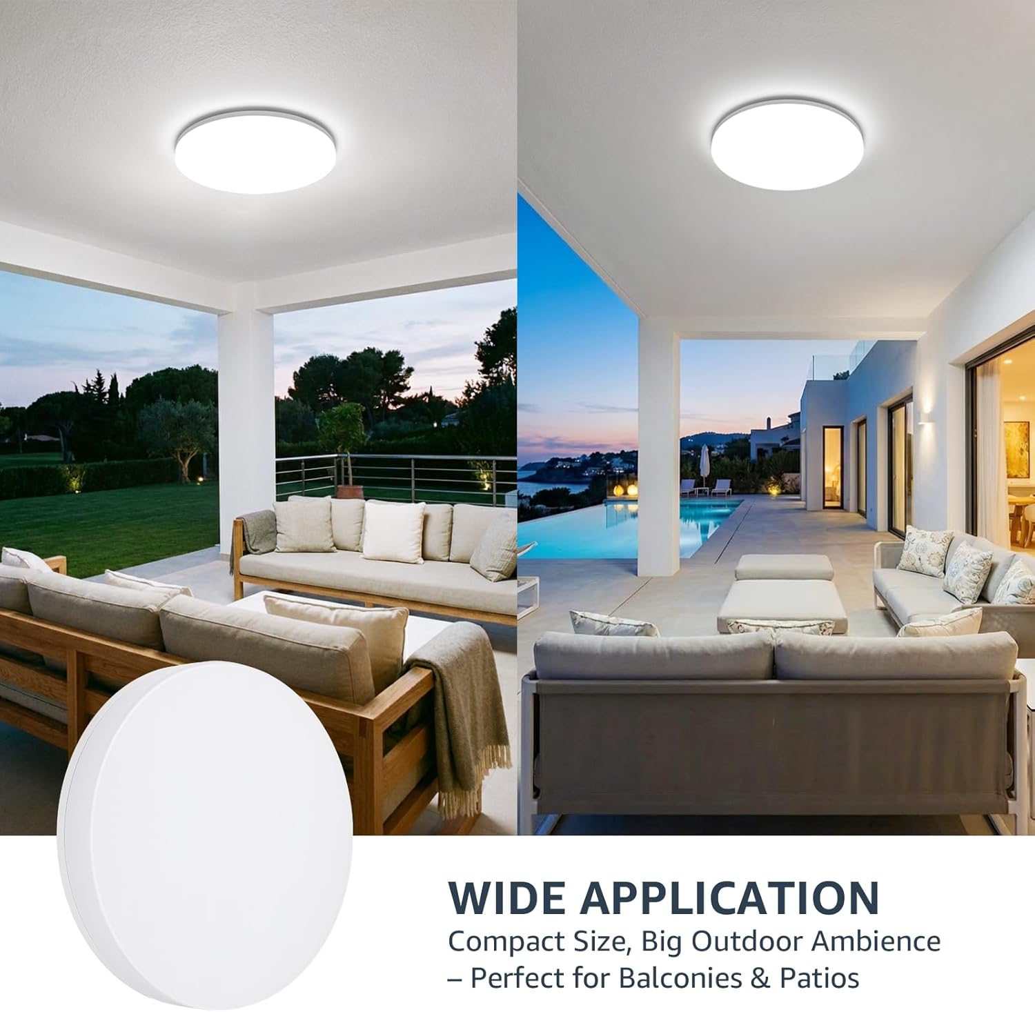 Detalle de Lepro LED Ceiling Light 15W 1500LM Daylight 5000K IP54 Flush Mount Ø22cm