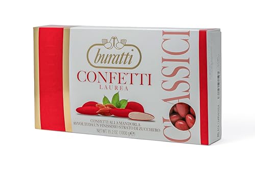 Detalle de Buratti Confetti alla Mandorla Colore Rosso – 1 kg