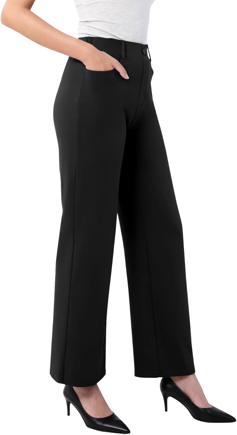 Thumbnail 2 de Glacspyg Damen Freizeithose mit hohem Bund – Straight Business-Casual Stretch mit Taschen