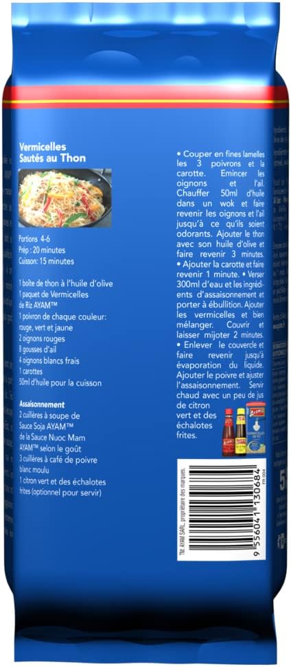 Detalle de AYAM rijstvermicelli van rijstmeel, glutenvrij en klaar in 5 minuten, 200 g