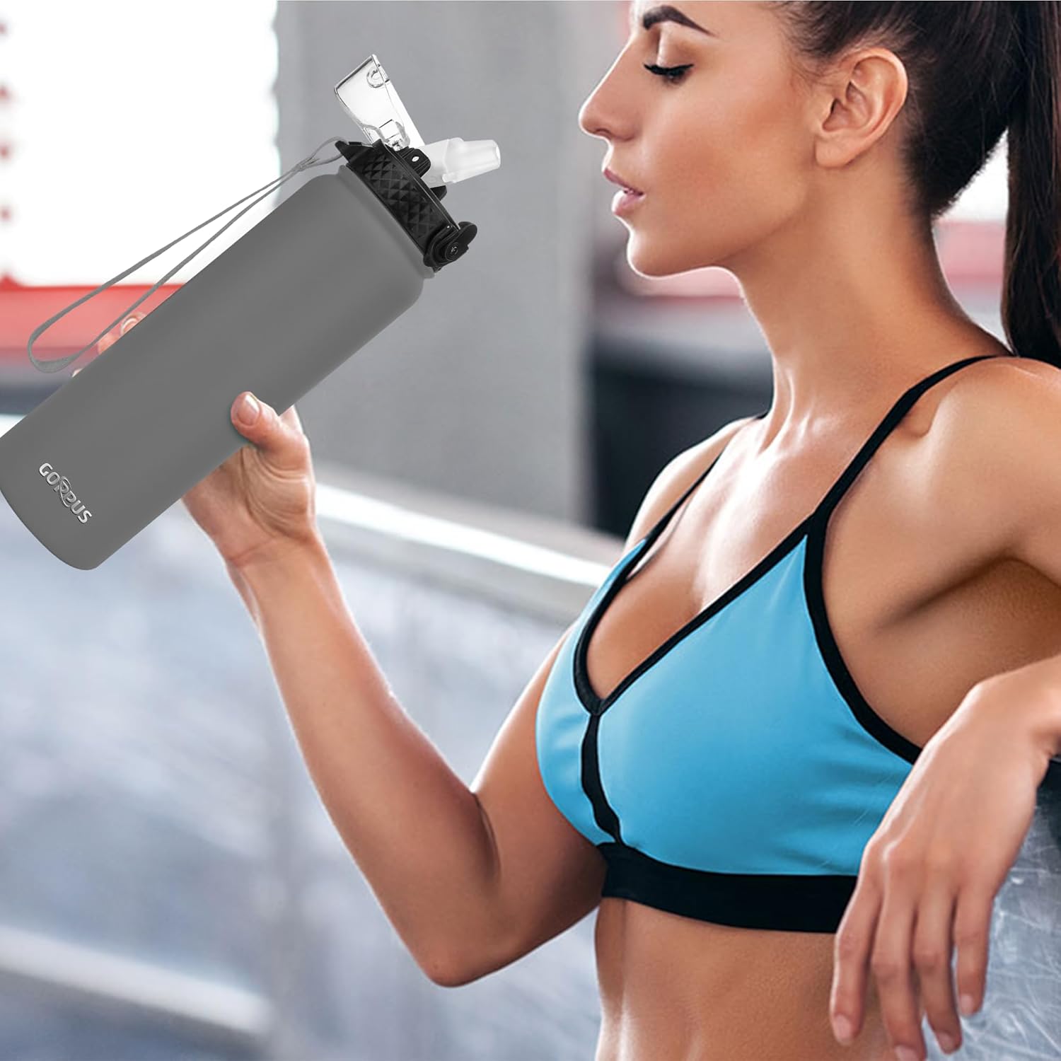 Thumbnail 5 de GOPPUS 1L Stainless Steel Water Bottle with Straw – Double Wall, Leakproof, BPA Free