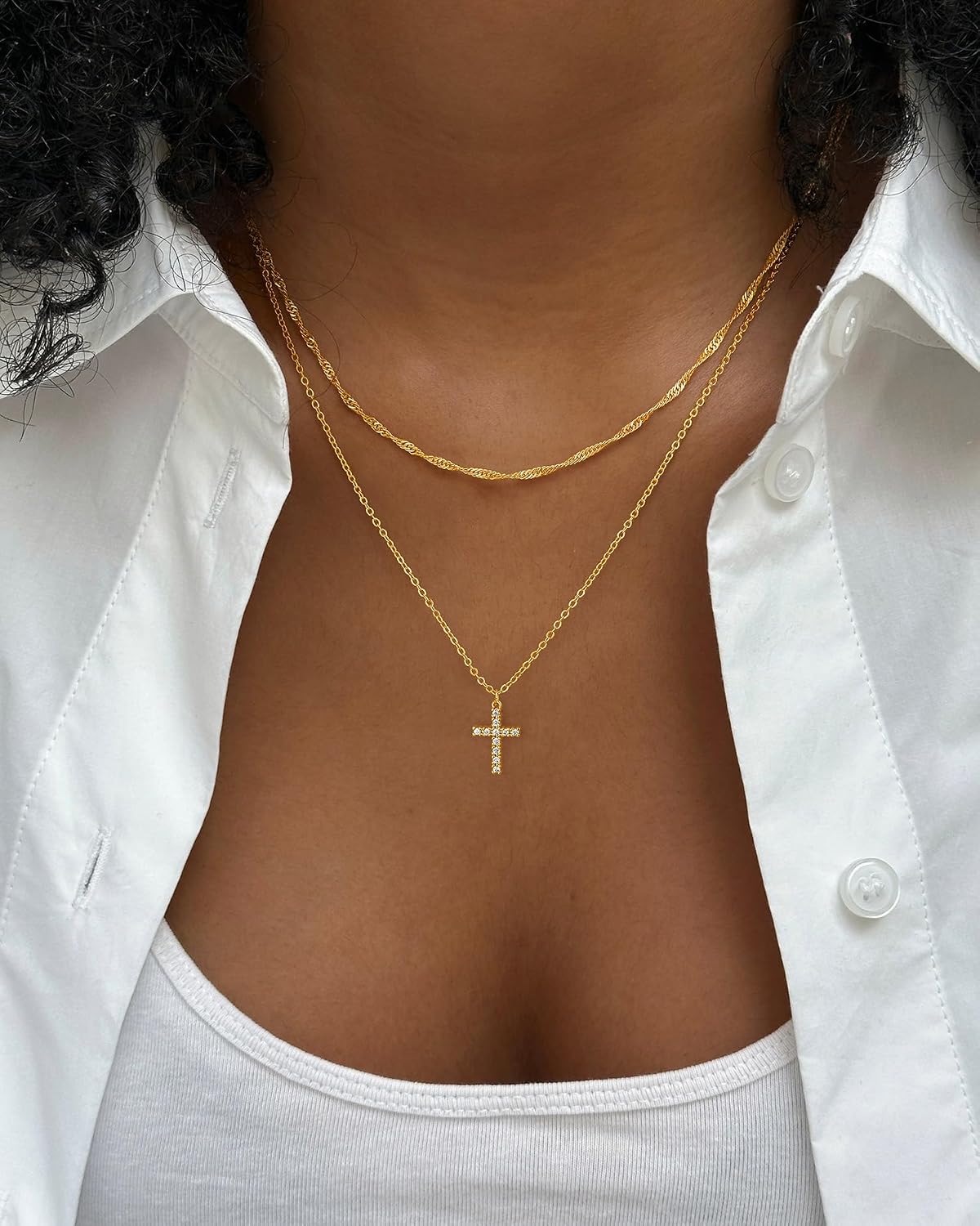 Thumbnail 6 de GRCLD Cross Necklace 14K Gold-Plated