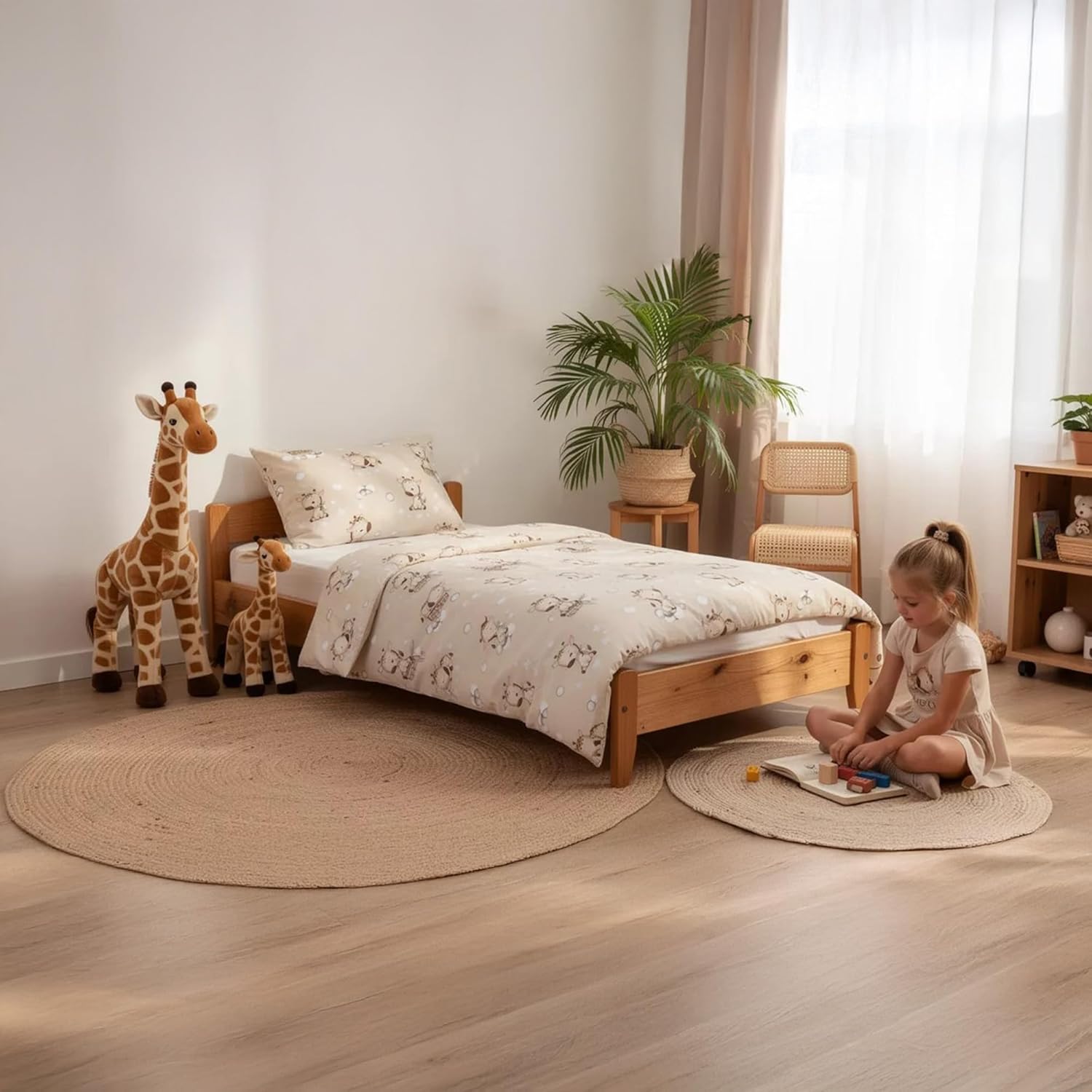Thumbnail 5 de Totsy Baby Trapunta per bambino 90x120 in cotone + cuscino 40x60 cm – beige con stelle bianche, OEKO-TEX