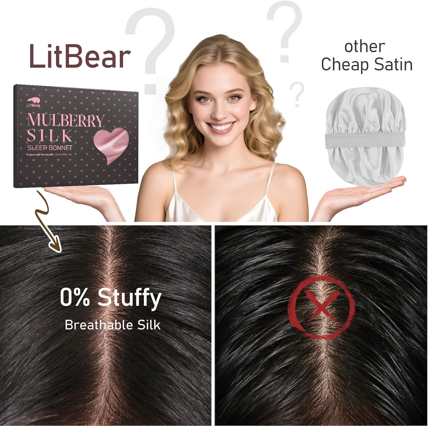 Thumbnail 4 de LitBear Silk Bonnet for Women 22 Momme