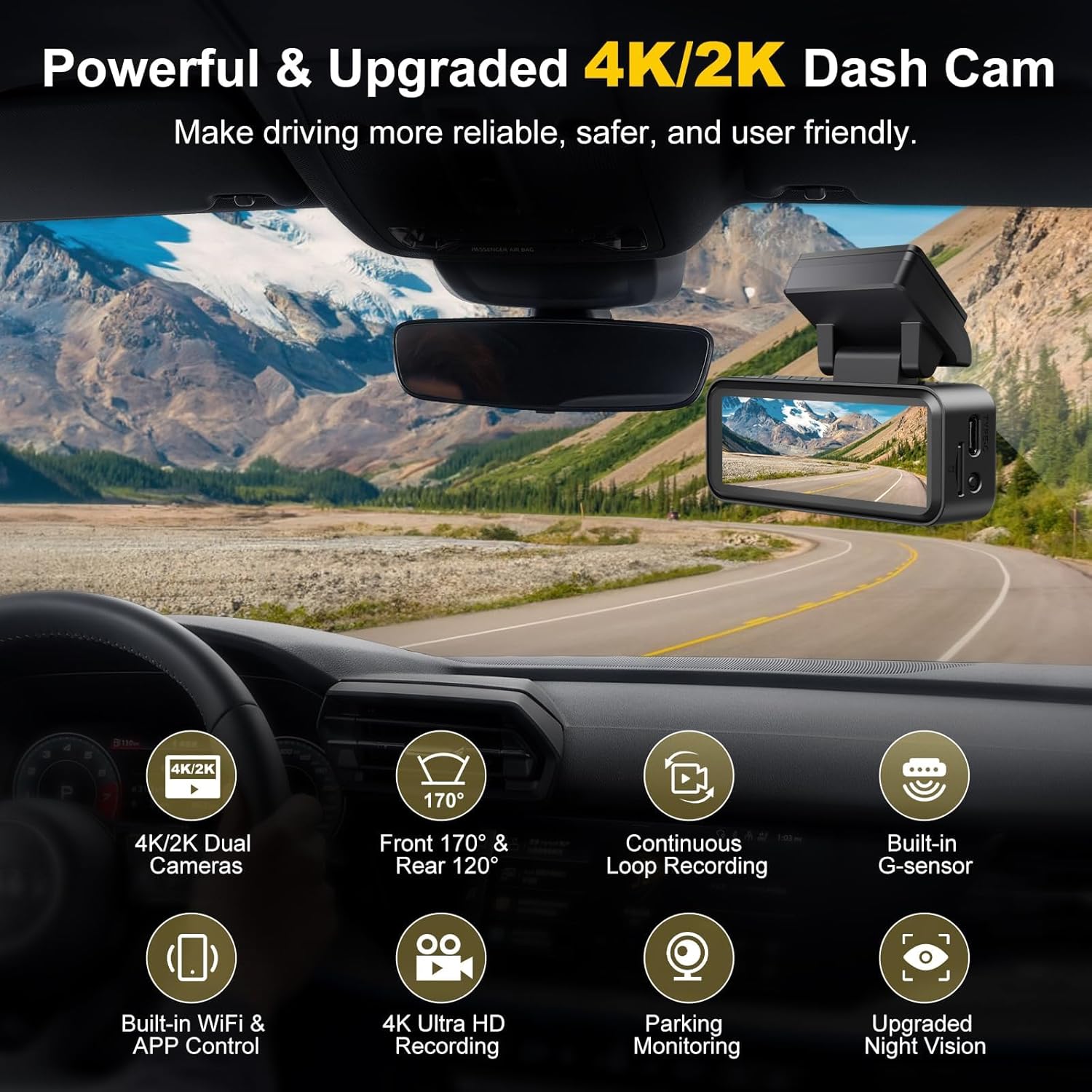 Thumbnail 1 de Unknown Dash Cam 4K Dual‑Channel with 64GB