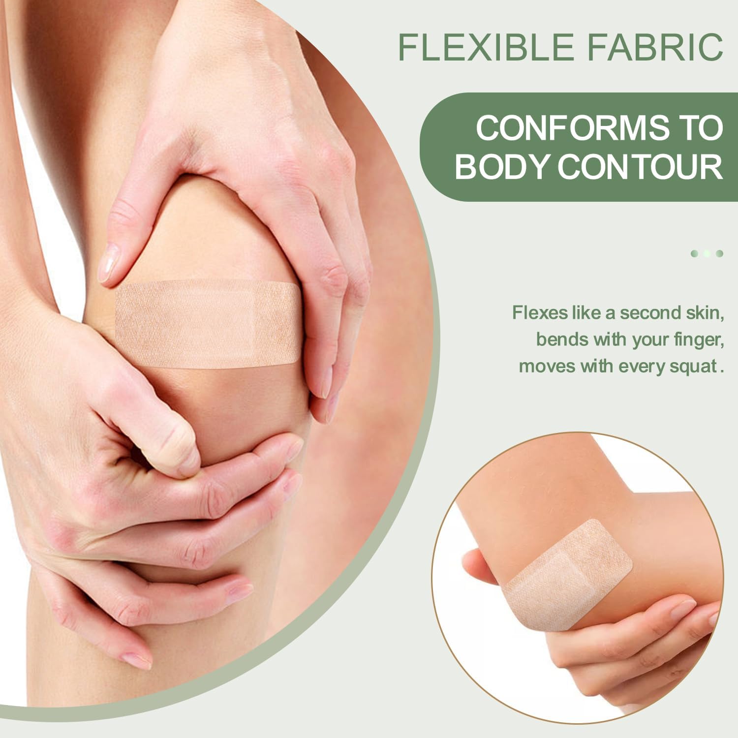 Thumbnail 5 de Hysimedy Silicone Adhesive Bandages (Large) 2"x4" — Latex-Free Hypoallergenic Flexible Fabric, 20 Count