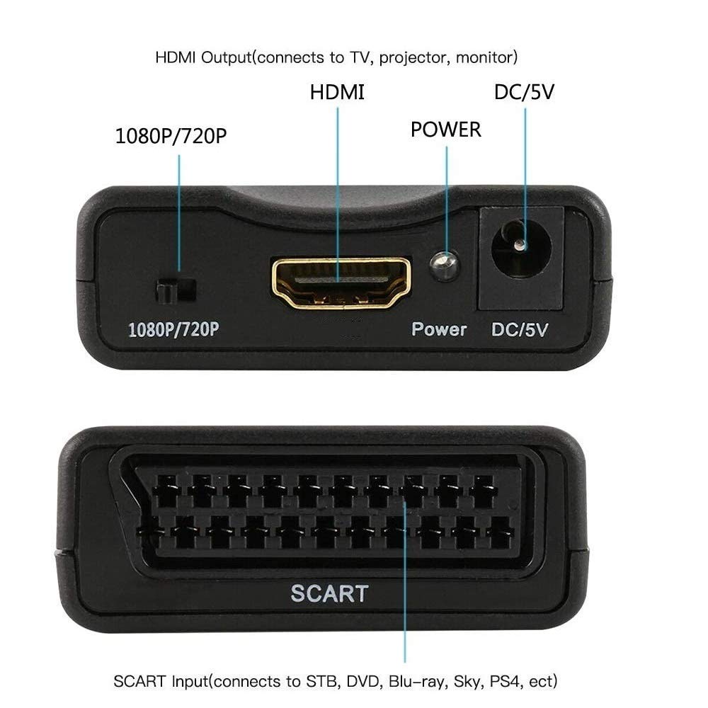 Thumbnail 4 de Scart-zu-HDMI-Adapter (Scart Konverter) für 720p/1080p – analoge Signale auf HDMI ausgeben