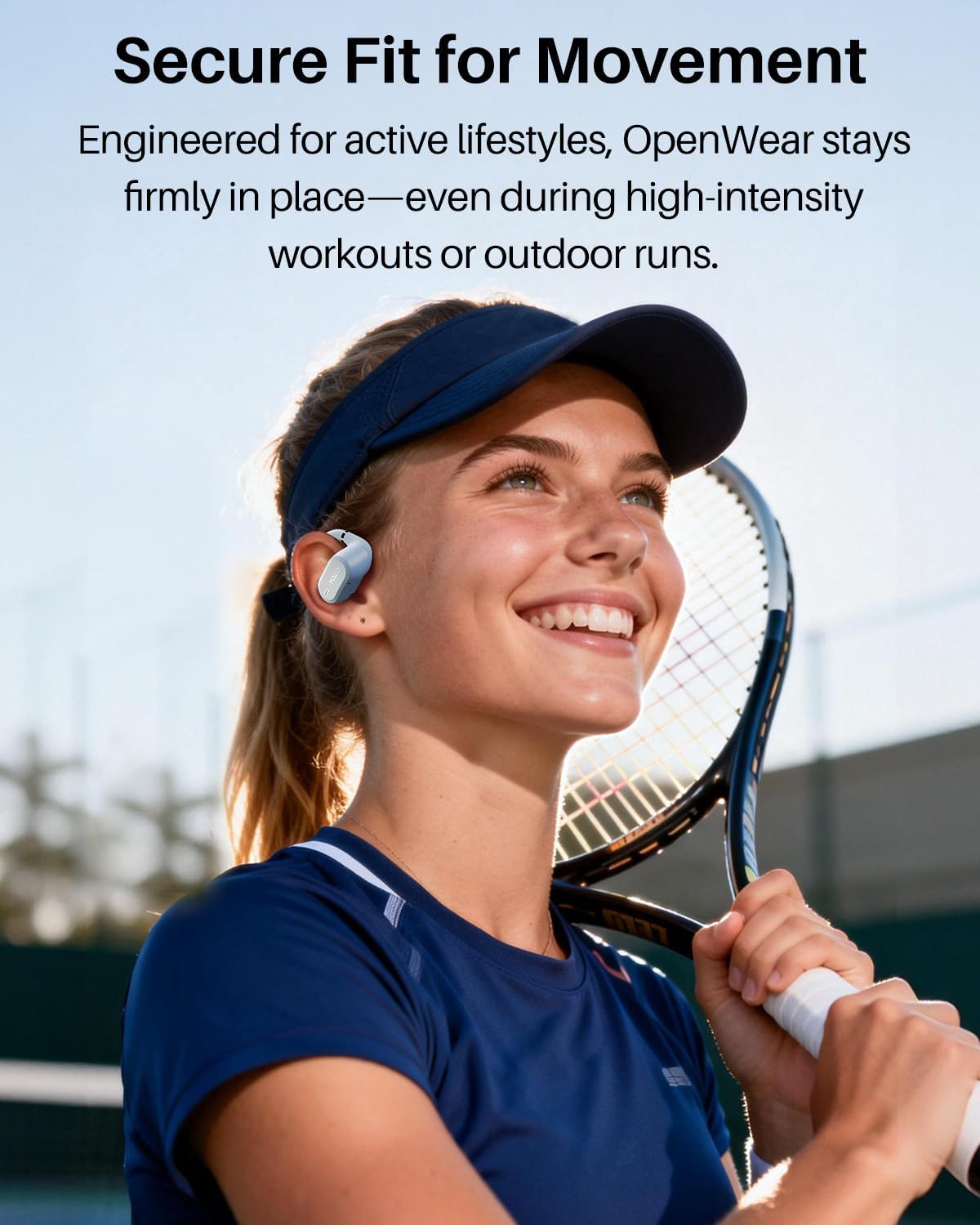 Detalle de TOZO OpenWear Open-Ear Headphones with AI Translation (164 languages) and Bluetooth 5.4, Fast Charging & ENC