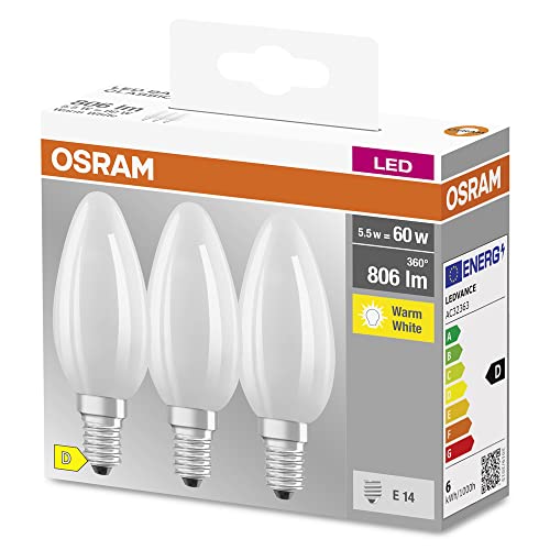 Thumbnail 2 de Osram Star Filament-Lampe E14, mattes Glas, Warmweiß 2700K, 806 lm – 3er-Pack