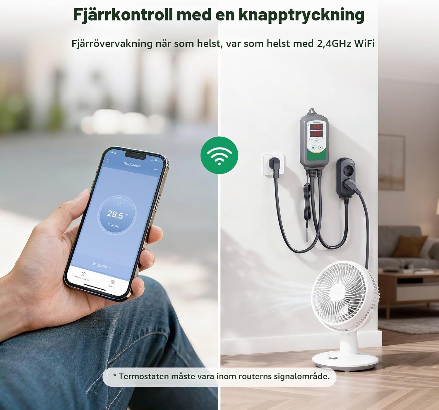 Detalle de Inkbird ITC-308 WIFI temperaturregulator för värme och kyla med appstyrning