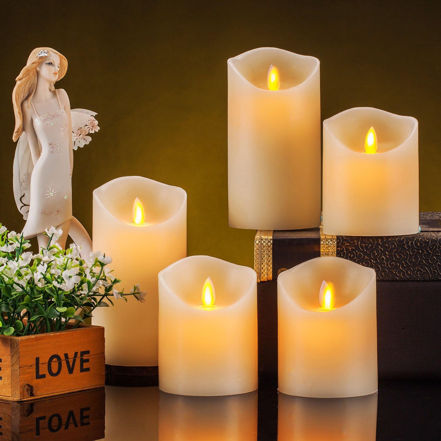 Thumbnail 4 de Aku Tonpa Flameless Candles Pack of 5 10cm — pillar candles 🕯