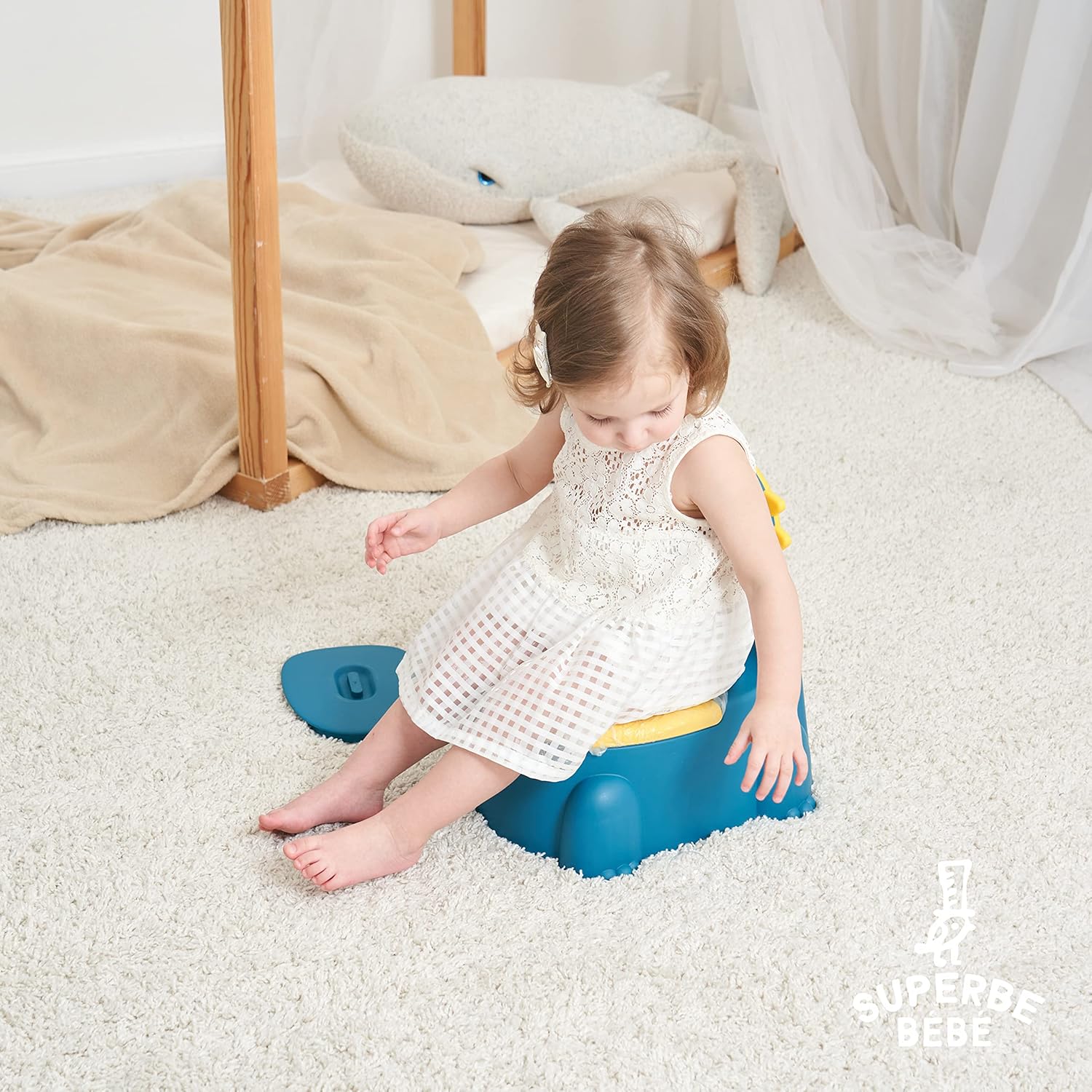 Detalle de Pot Bébé Toilette d’apprentissage Dino — portable, anti-éclaboussures et anti-odeur