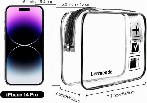 Detalle 2 de Lermende Transparente Kulturtasche – TSA-konform, wasserdicht, PVC, 5er-Set