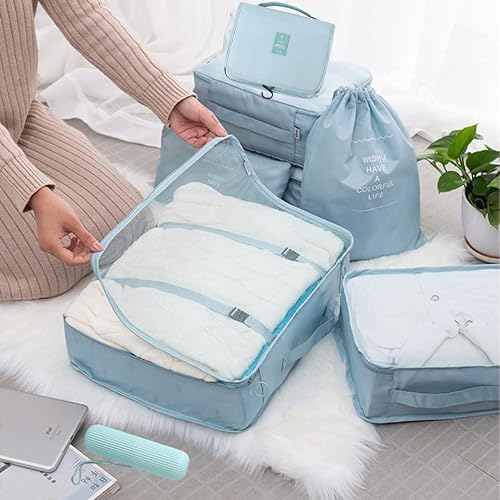 Thumbnail 5 de Toifucos 10pcs Travel Packing Cubes Set – Waterproof, See-Through, Durable Luggage Organisers (Blue)