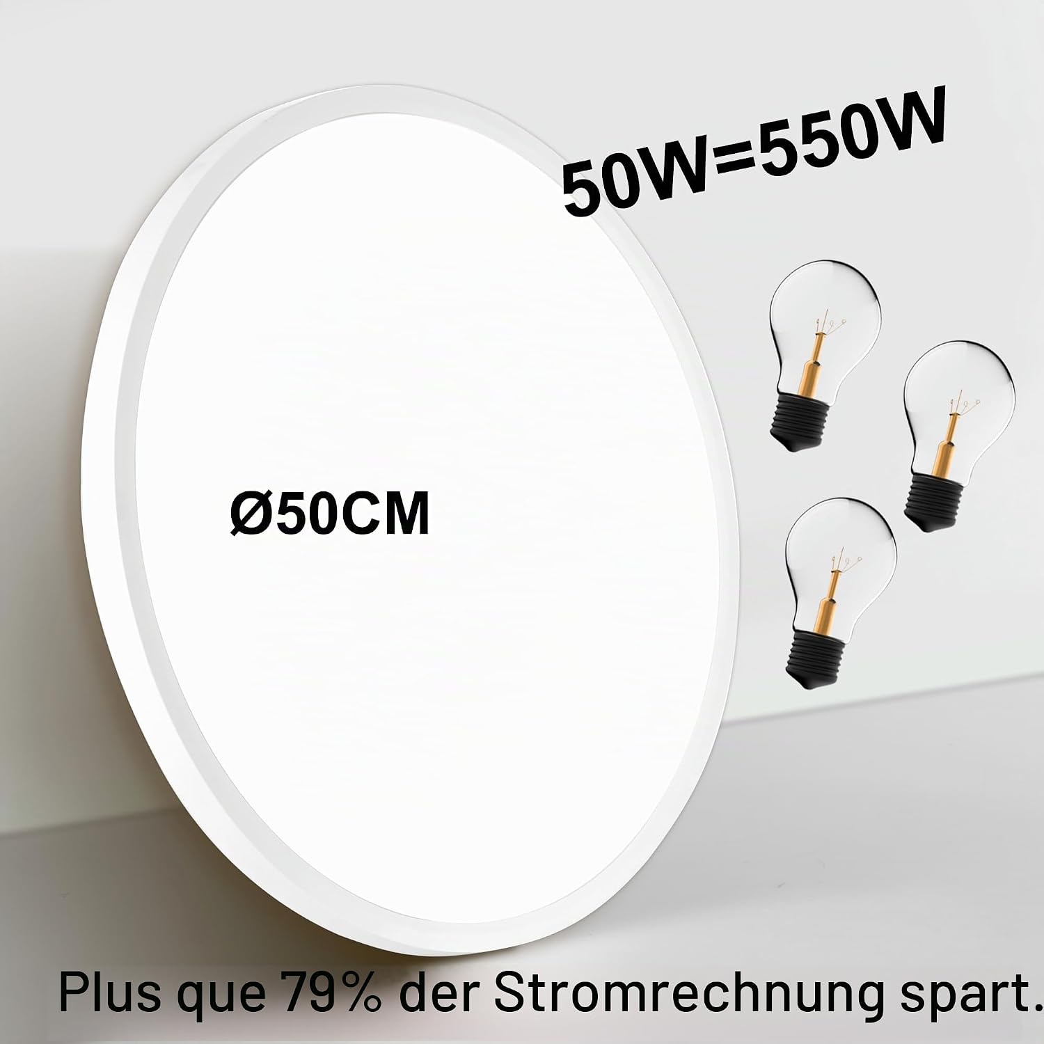 Detalle de MoonYard MY-50IND-BLANCO led-plafondlamp Ø 50 cm met dimmer en nachtmodus