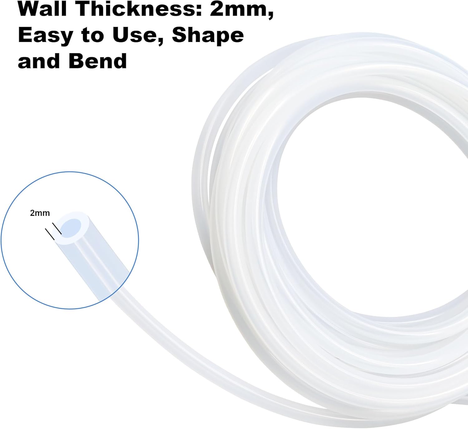 Detalle de LAVMHAB Silikonschlauch 9 mm x 13 mm – 6 m lebensmittelechter, flexibler Silikonschlauch