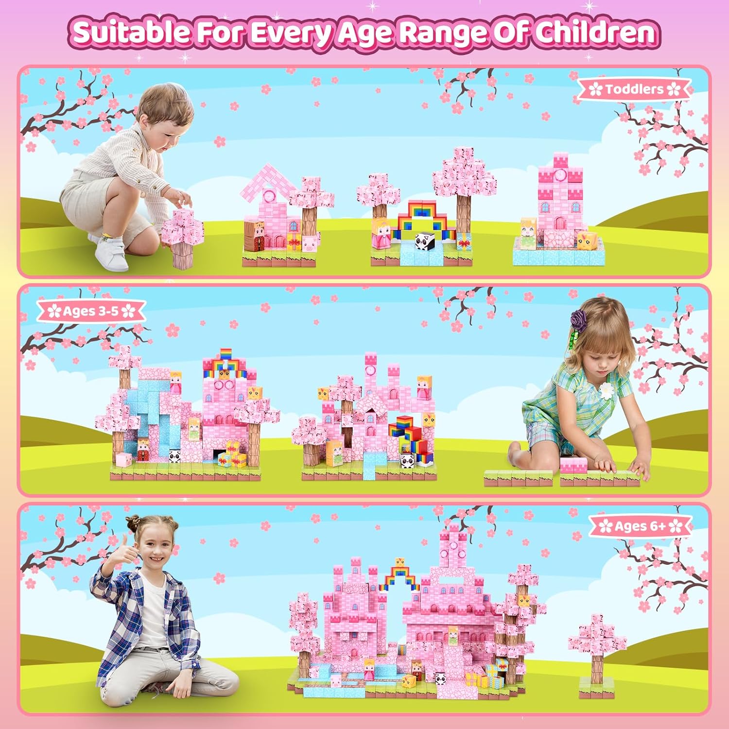 Thumbnail 2 de 160PCS Magnetic Building Blocks: Castle Set for Kids 3–12