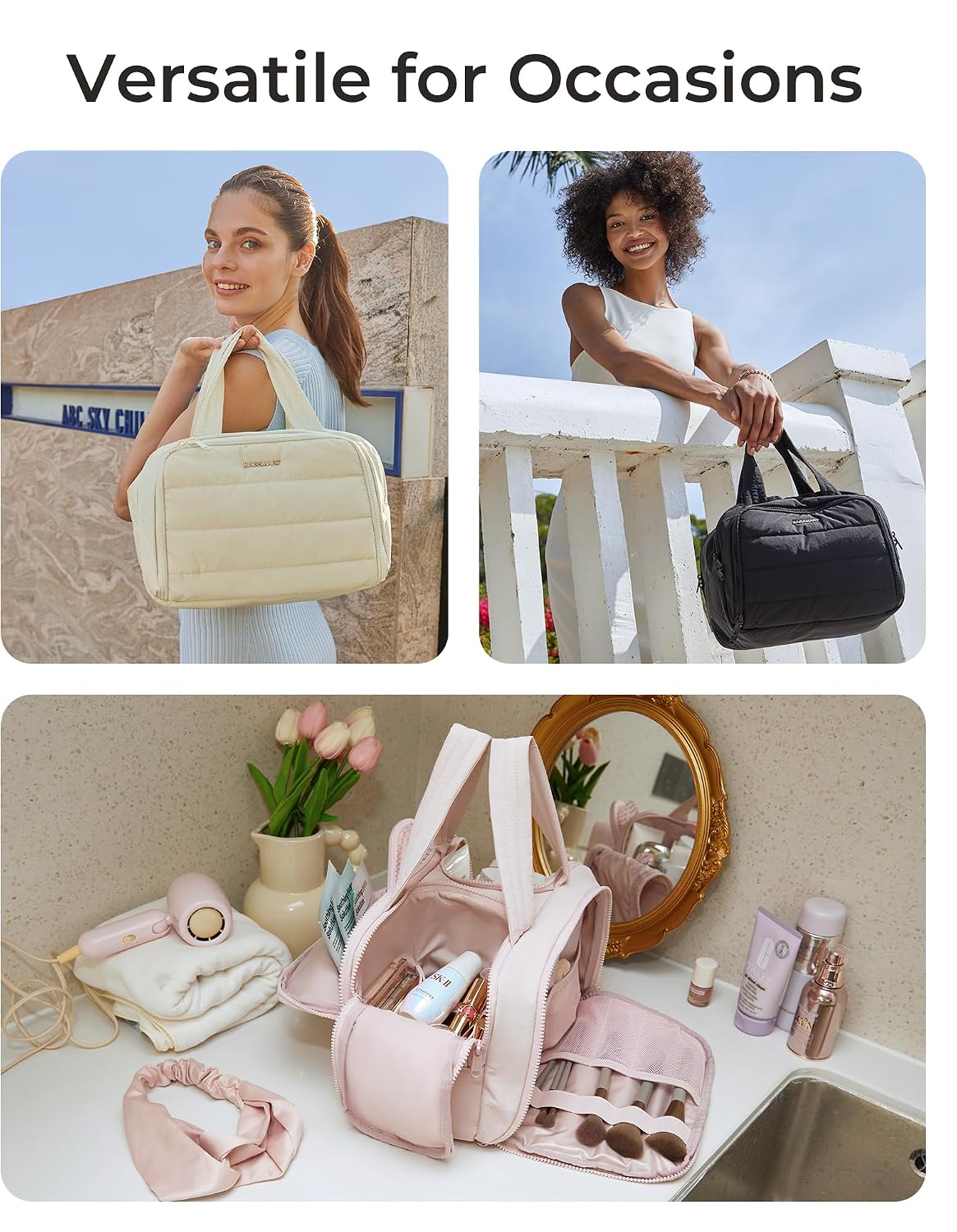 Thumbnail 6 de BAGSMART Large Toiletry Bag Travel Makeup Bag: 2 Full Upright Compartments with Wet & Brushes Pocket