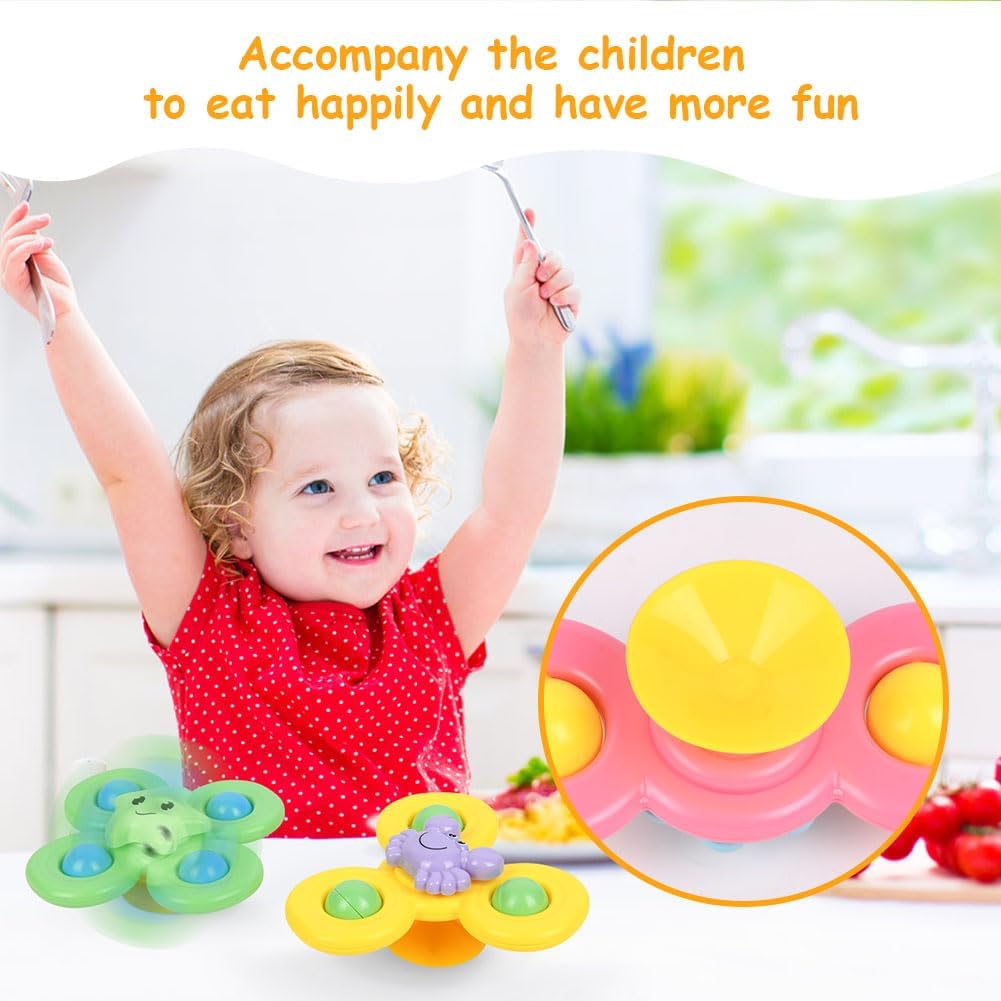 Thumbnail 5 de Ainiv 3PCS Suction Cup Spinner Toy set for toddlers (1+ years) with rattle and rotating blades