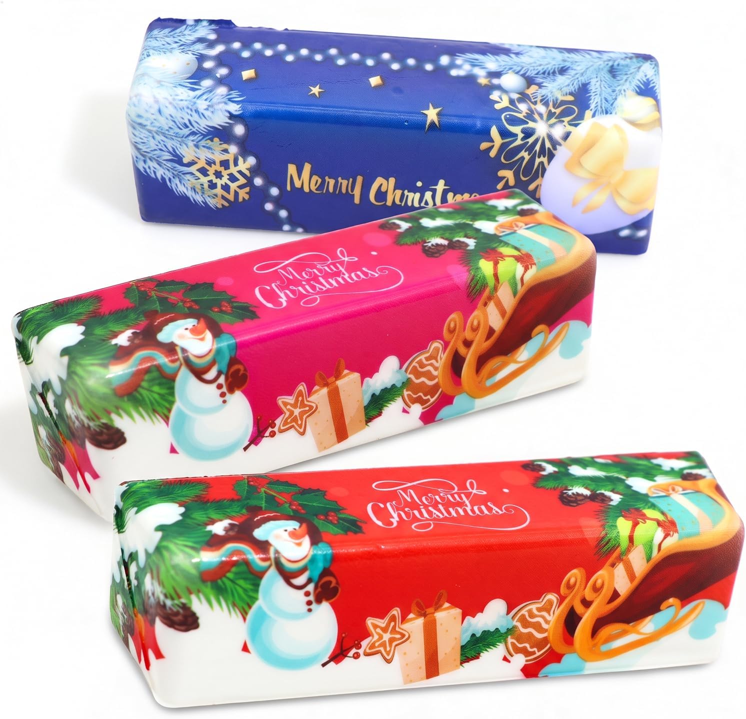 Detalle de SUNOWE Christmas Butter Squishy Set, 3-Pack Slow-Rebound Fidget Toys