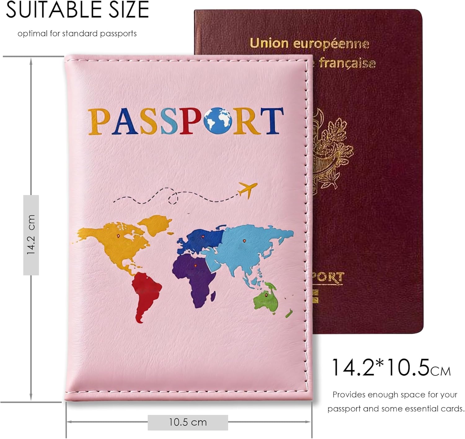 Detalle de Lammcou Housse de Passeport PU – Pack de 2, ultra mince et imperméable