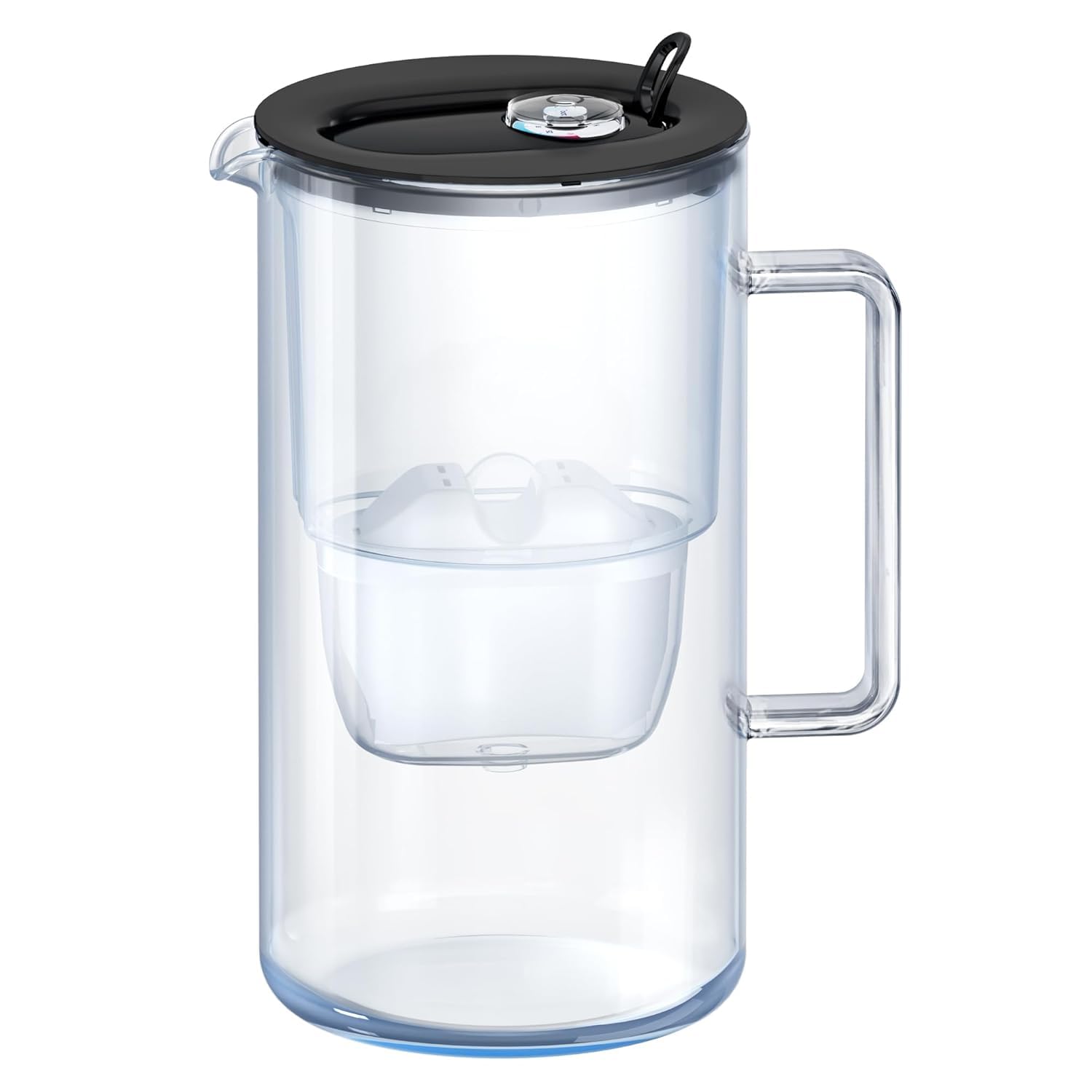 Detalle de AQUAPHOR 522664 – czarny szklany dzbanek filtrujący 2,5 l z wkładem MAXFOR+