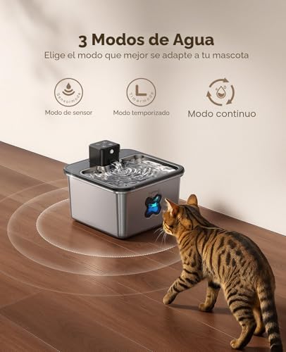 Detalle de FEELNEEDY Fuente para Gatos sin Cable con 6 Filtros y 3.2L: agua fresca al alcance de tu mascota