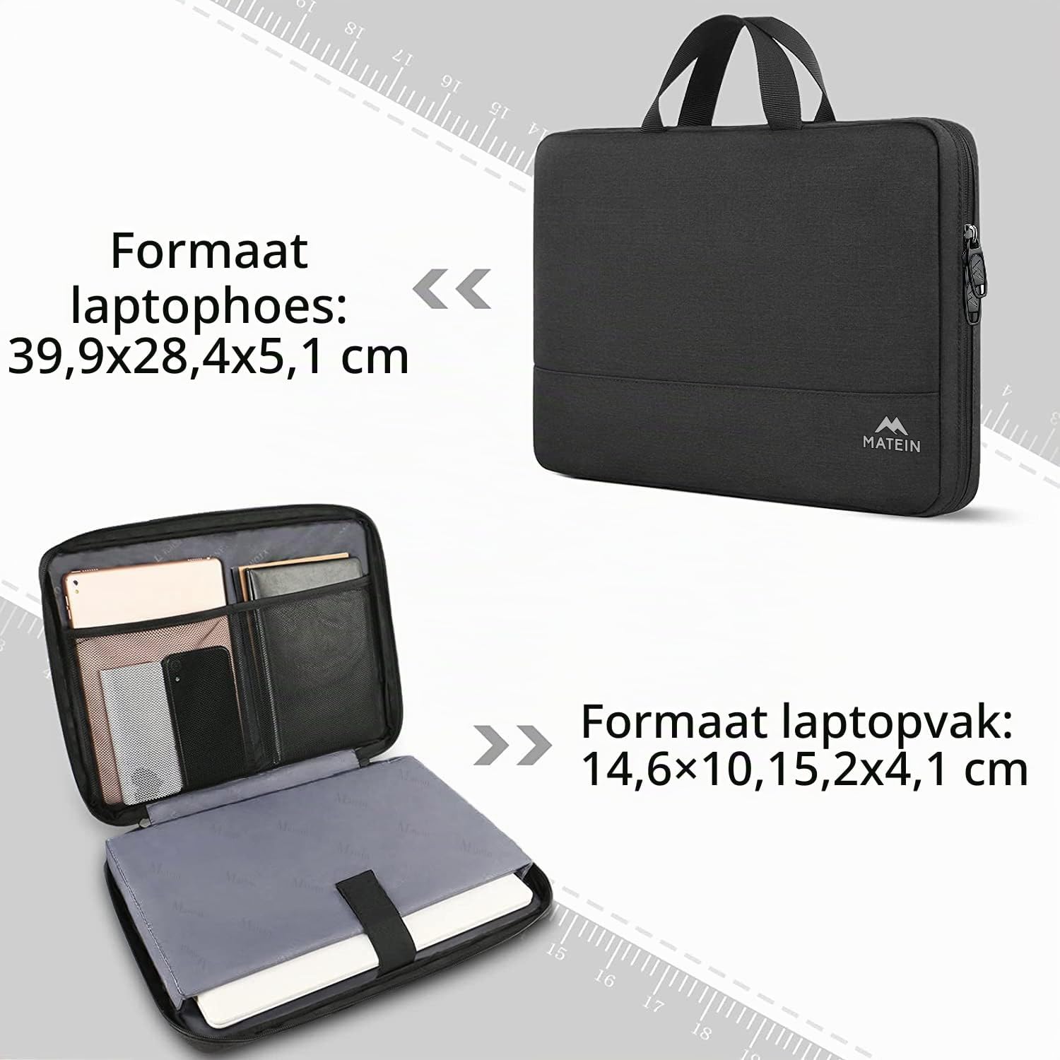 Thumbnail 4 de MATEIN laptoptas 15,6 inch, waterafstotend polyester met handvat
