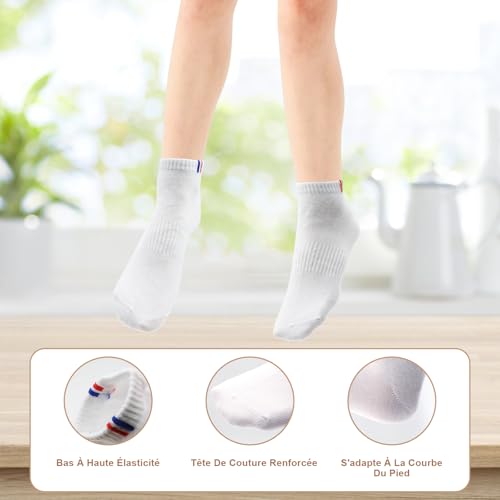 Detalle de VEGCOO - 8 Paires Chaussettes Sport Homme/Femme 38-42, Respirantes et Absorbantes – Noir/Blanc
