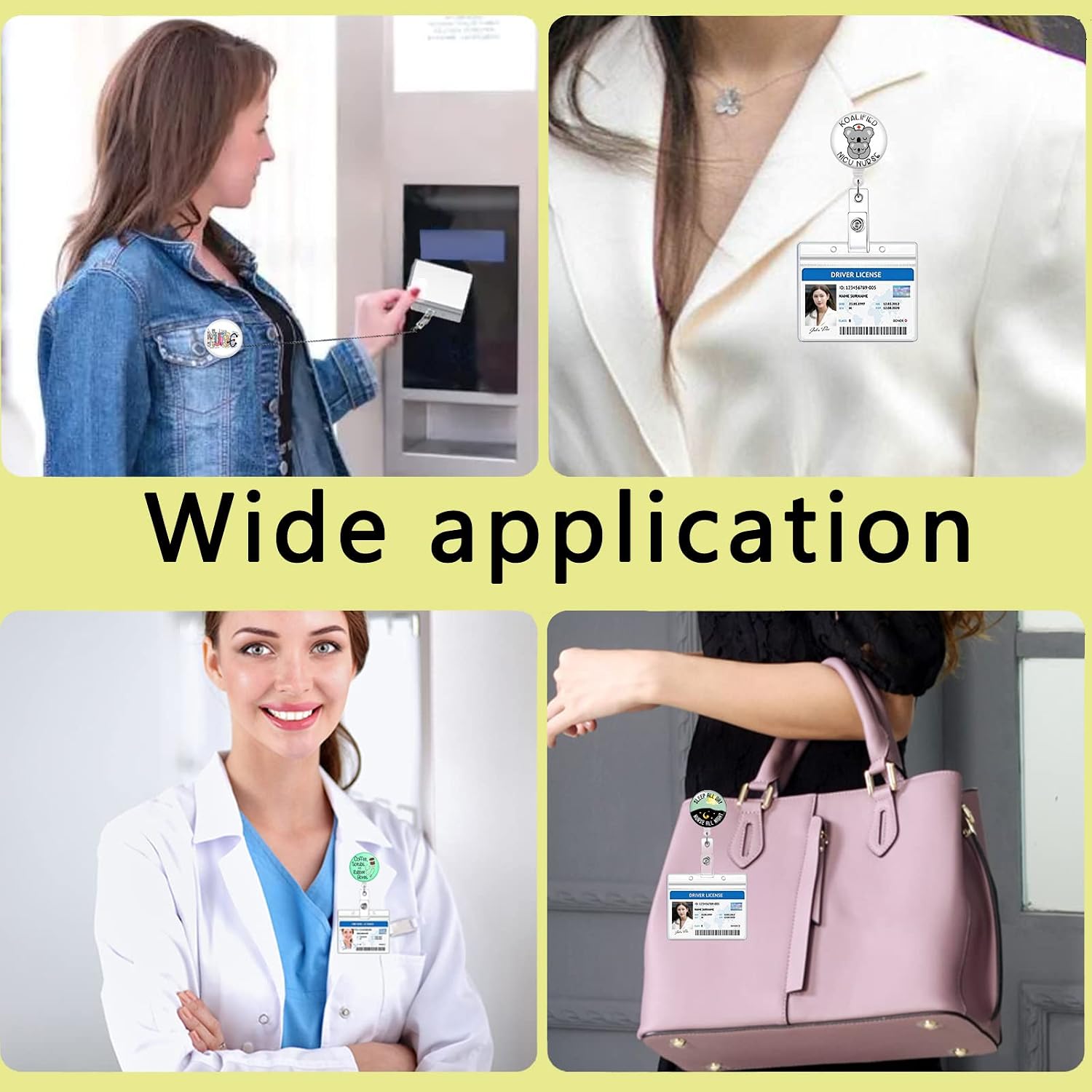 Detalle de TAMHOO 15-Piece Retractable Badge Reel Set for Nurses and ID Badges