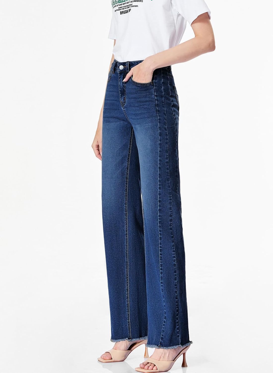Thumbnail 5 de SIDEFEEL Zimbaplatinum high waist wide leg jeans