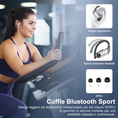 Detalle de VNMN 2026 Cuffie Bluetooth 6.1 Sport: audio Hi‑Fi, ANC ENC e 120h di autonomia