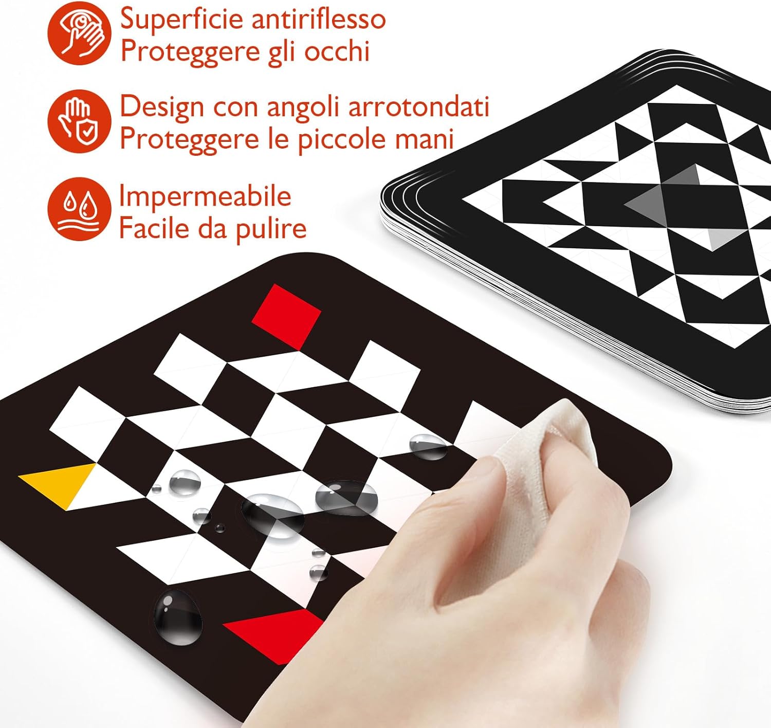 Thumbnail 4 de hahaland Carta Stimolazione Sensoriale Visiva neonati (flash cards neonati) bianco/nero alto contrasto, 20 pezzi