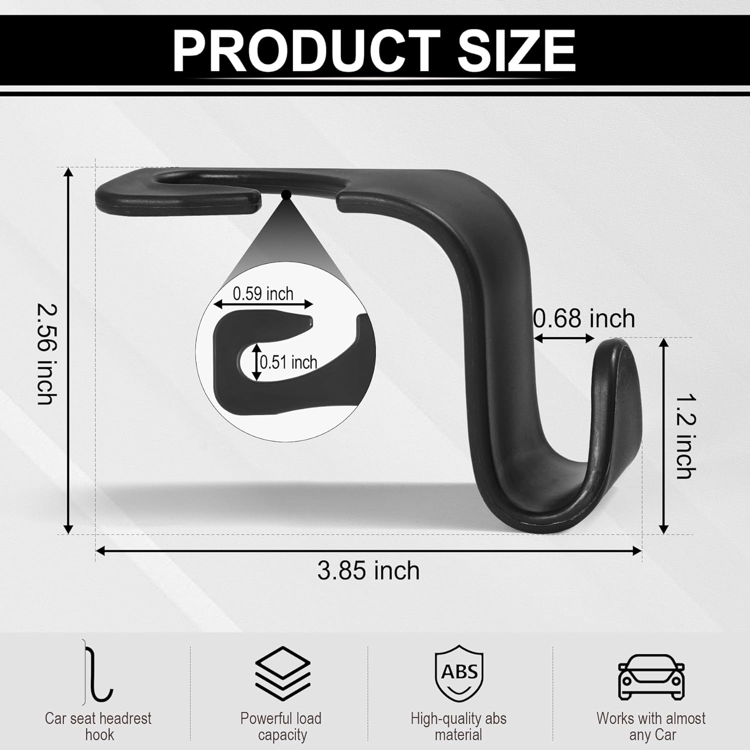 Thumbnail 2 de LivTee Car Seat Headrest Hook 4-Pack: Easy Organization for Bags, Umbrellas, and More
