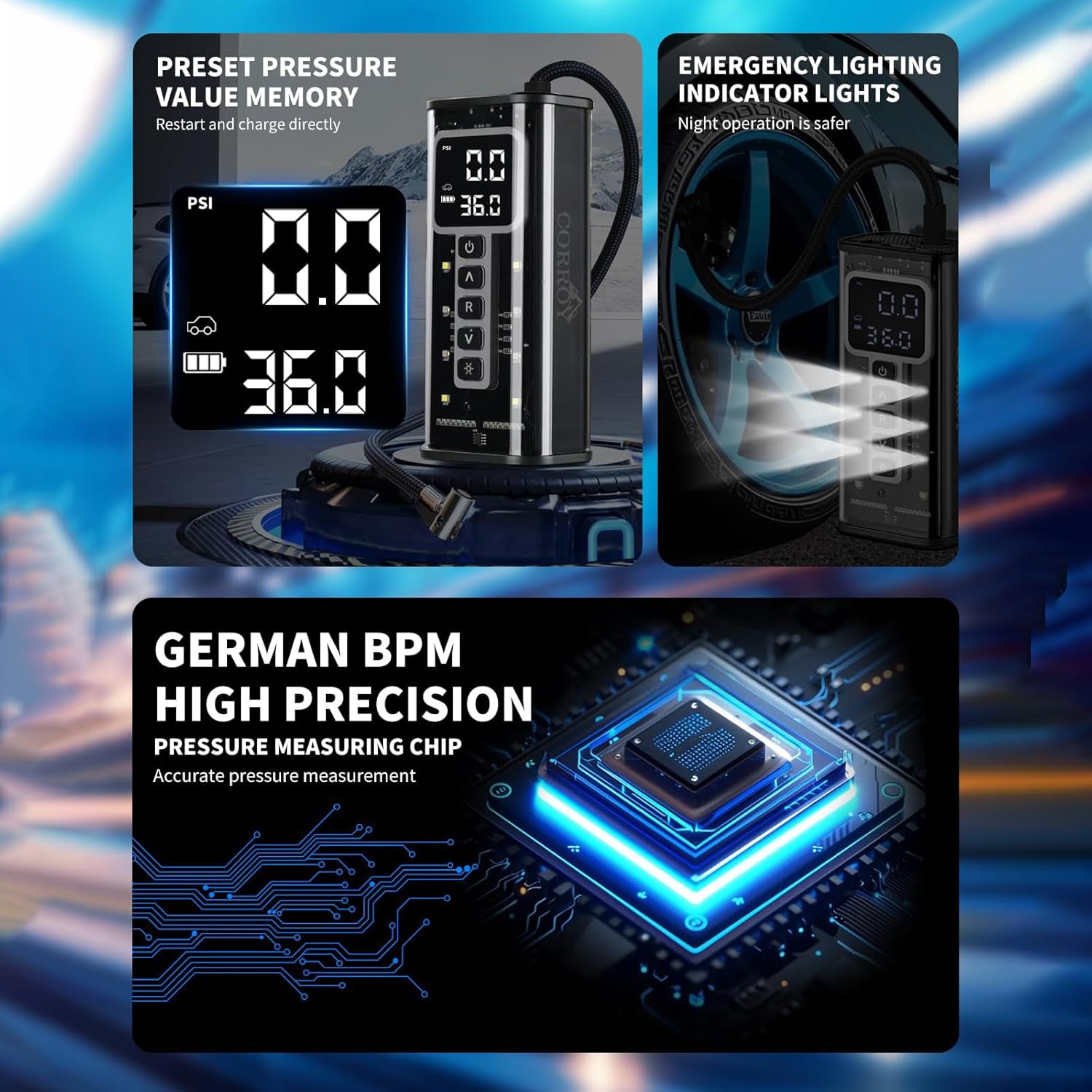 Thumbnail 6 de COCCKO 150 PSI Compresor de aire portátil 6000 mAh