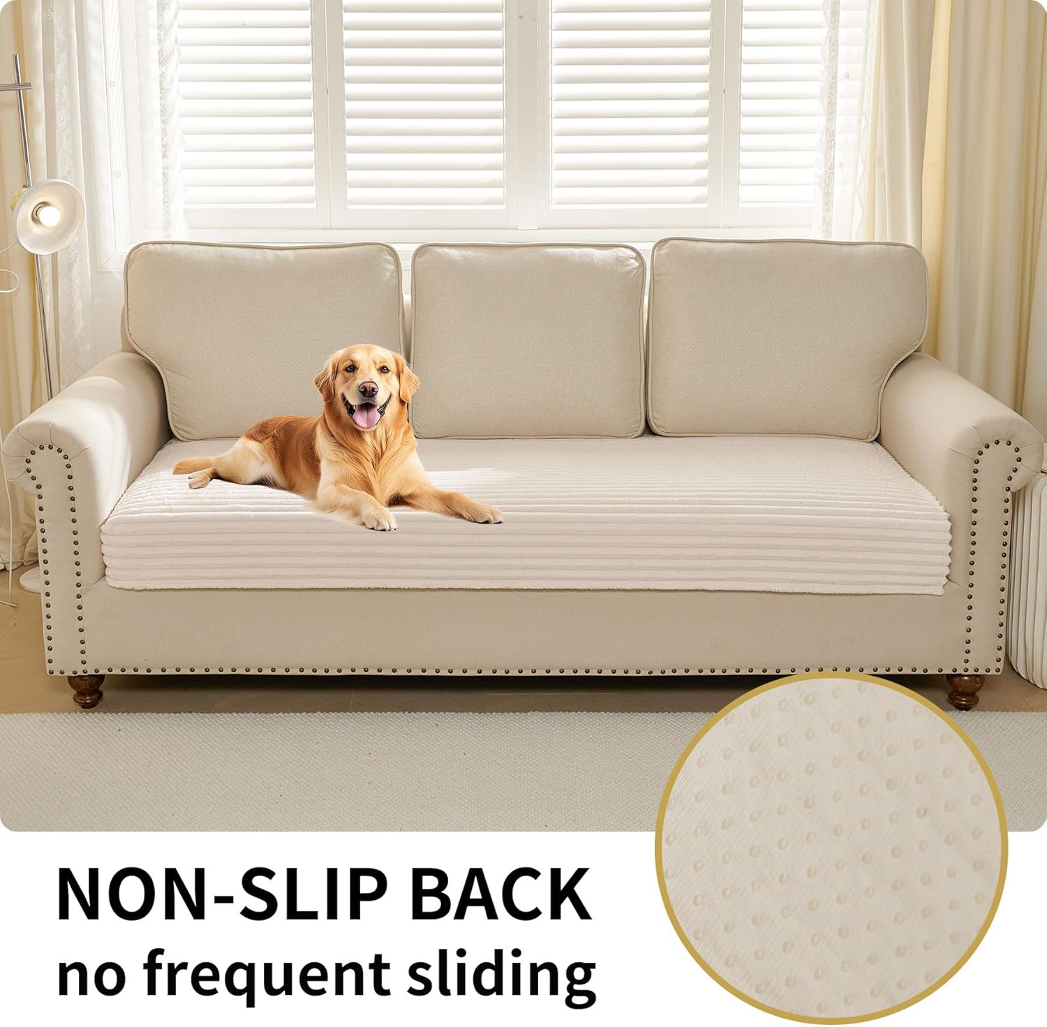 Thumbnail 1 de HAOMAIJIA Waterproof Couch Cover for Dogs (Off White, 35" x 82")