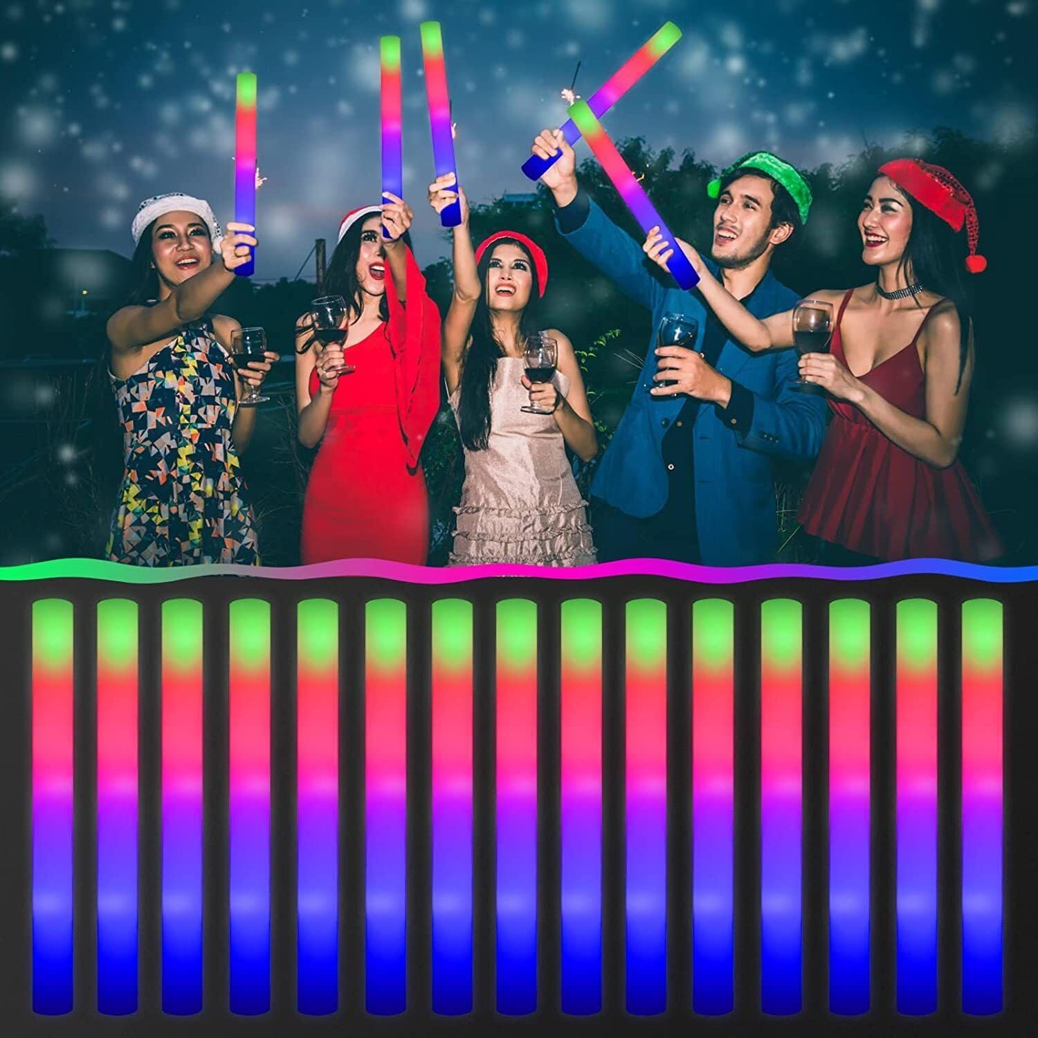 Thumbnail 2 de Easymaidi 56pcs LED foam glow sticks for parties 🎉