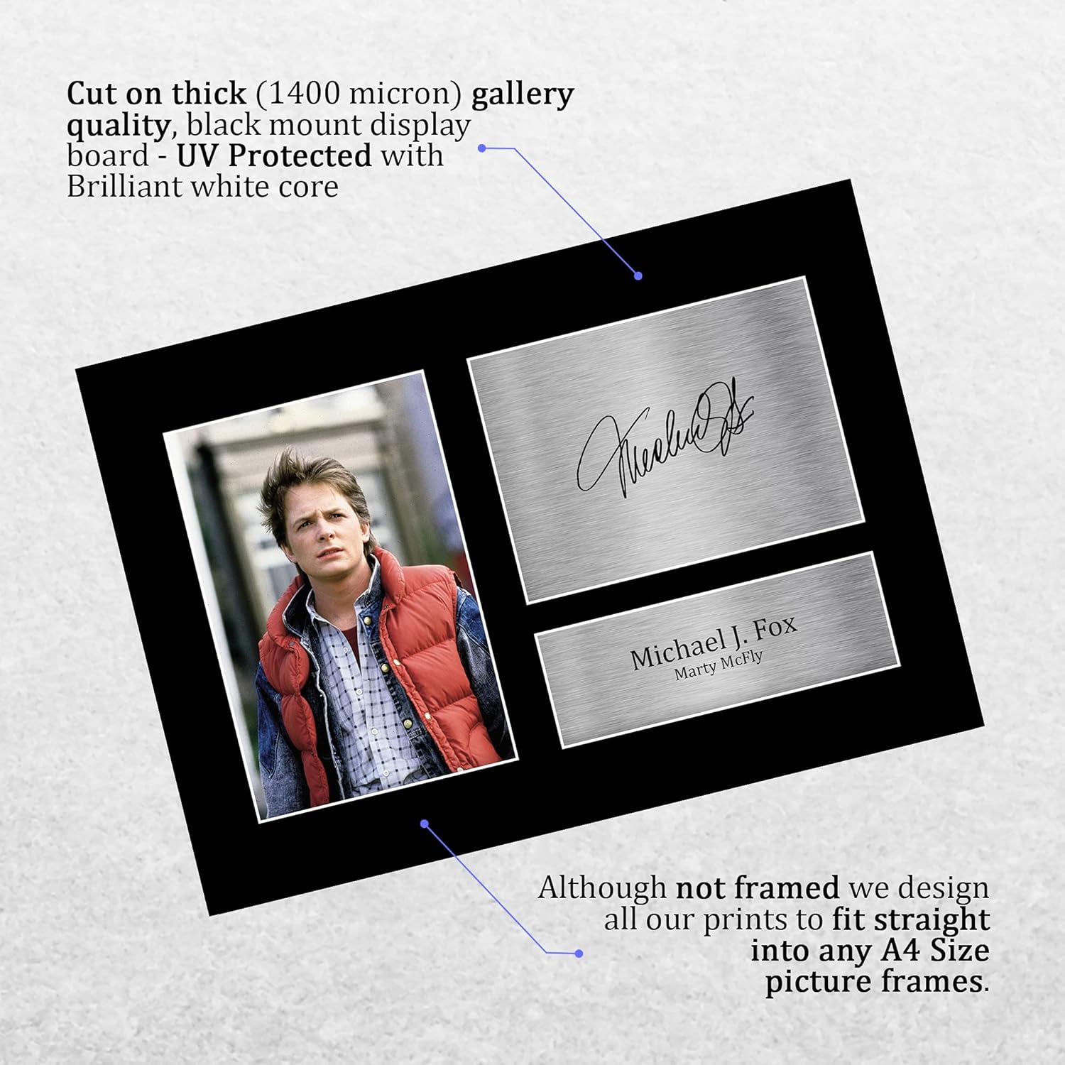 Thumbnail 2 de HWC Trading A4 Michael J Fox Back to the Future Signed Print — Marty McFly Memorabilia